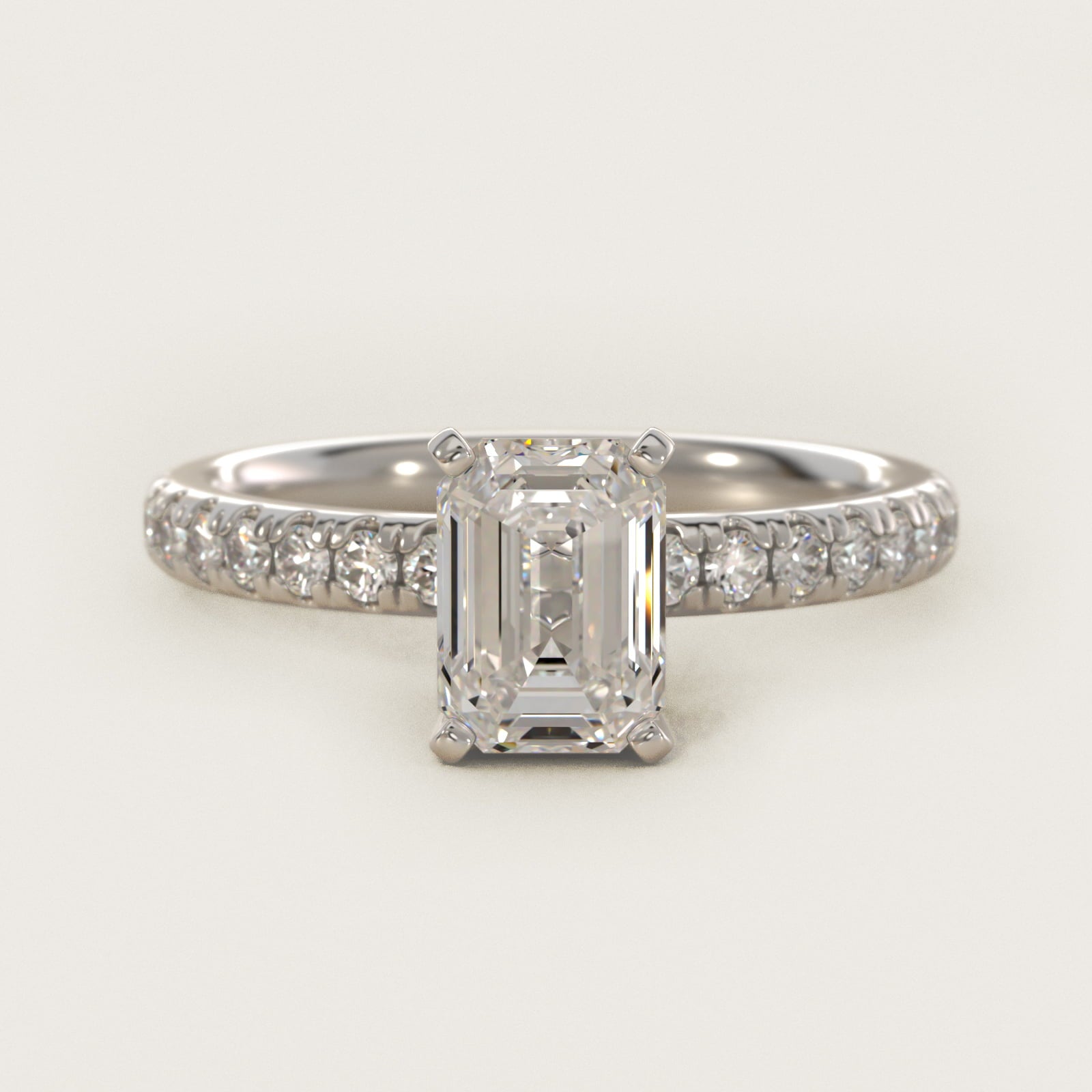 Eternity Diamond Engagement Ring in Platinum (3/8 ct. tw.) - Emerald Center