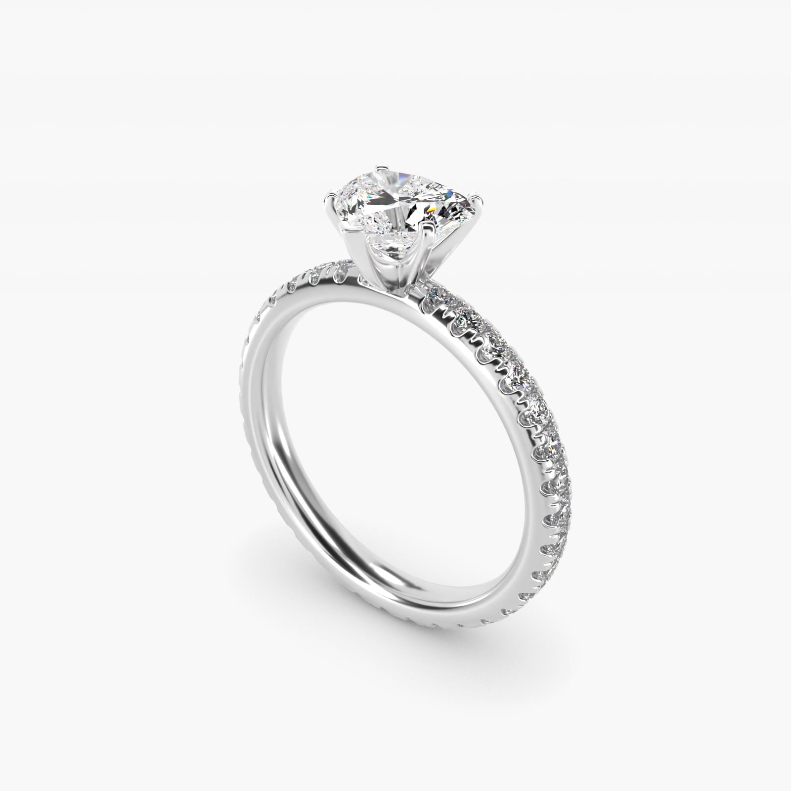 Eternity Diamond Engagement Ring in Platinum (3/8 ct. tw.) - Heart Center