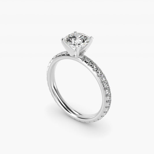Eternity Diamond Engagement Ring in Platinum (3/8 ct. tw.) - Round Center