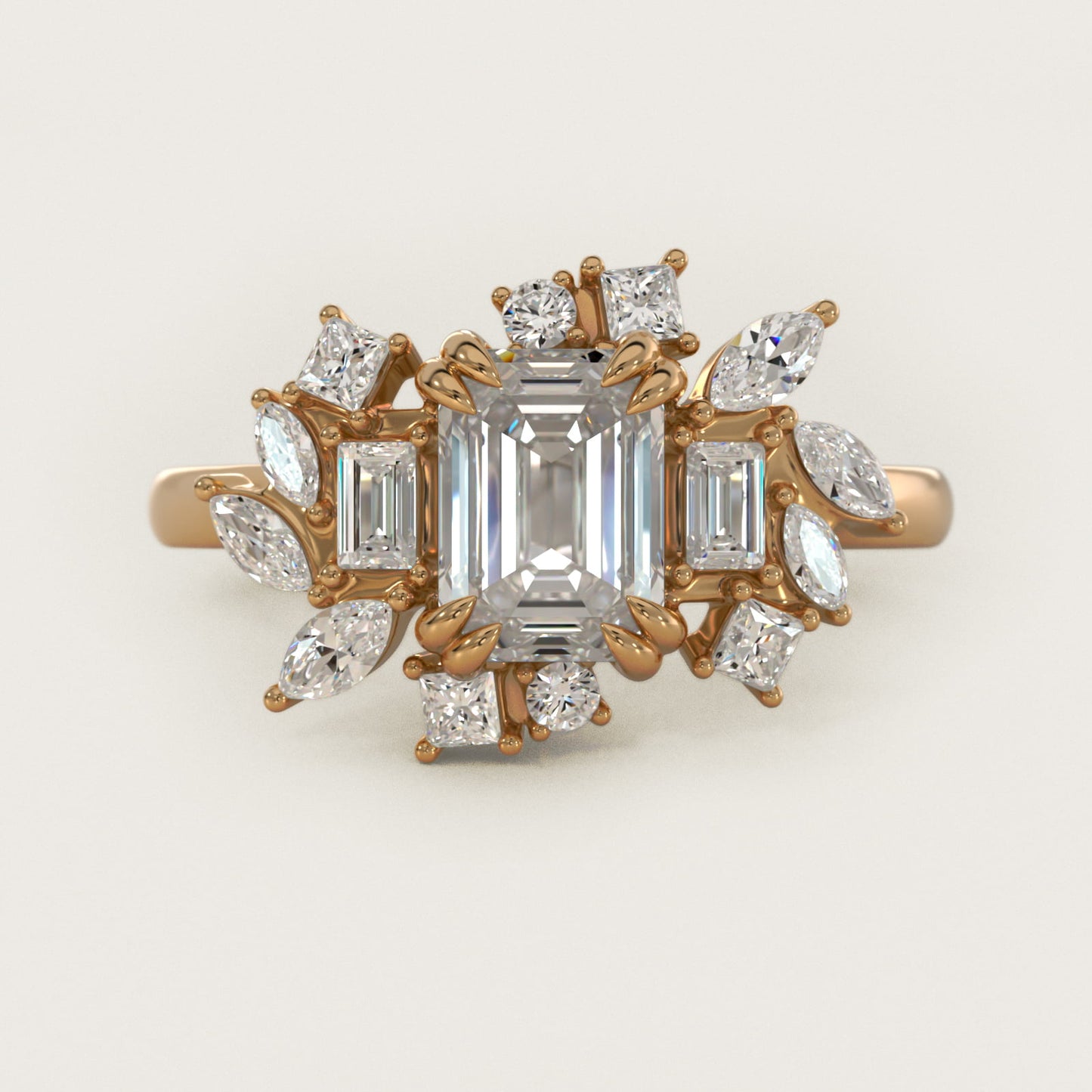 Faceted Side Stone Diamond Engagement Ring In 18k Yellow Gold By James Allen - Emerald Center