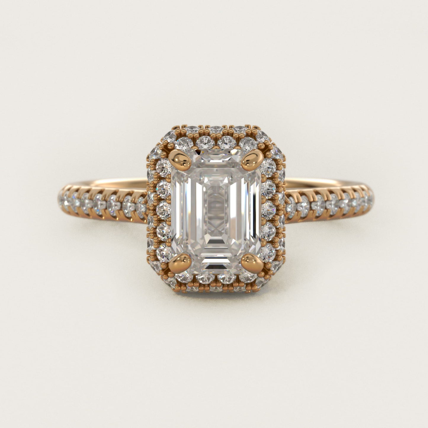 Falling Edge PavŽ Diamond Halo Engagement Ring In 14K Yellow Gold By James Allen - Emerald Center