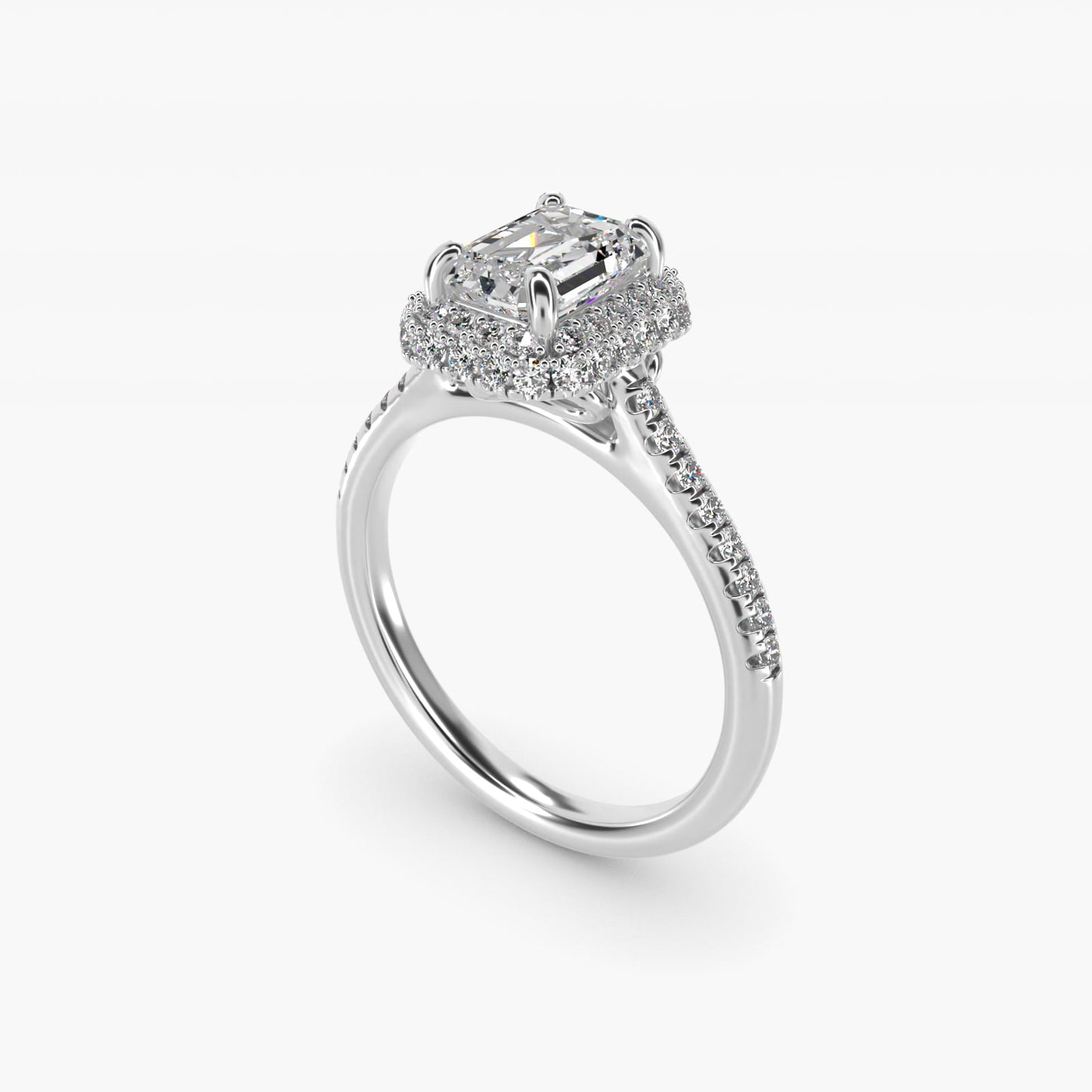 Falling Edge PavŽ Diamond Halo Engagement Ring In Platinum By James Allen - Emerald Center