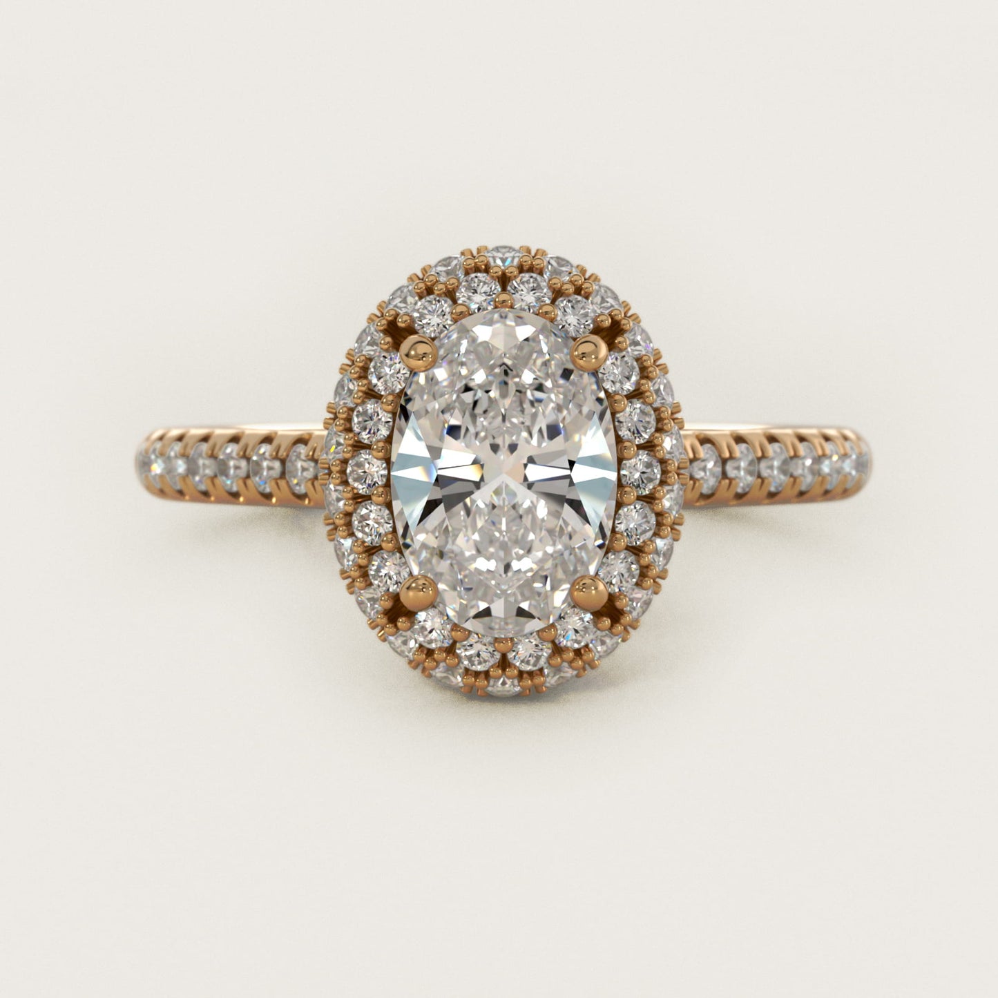 Falling Edge PavŽ Diamond Halo Engagement Ring In 14K Yellow Gold By James Allen - Oval Center