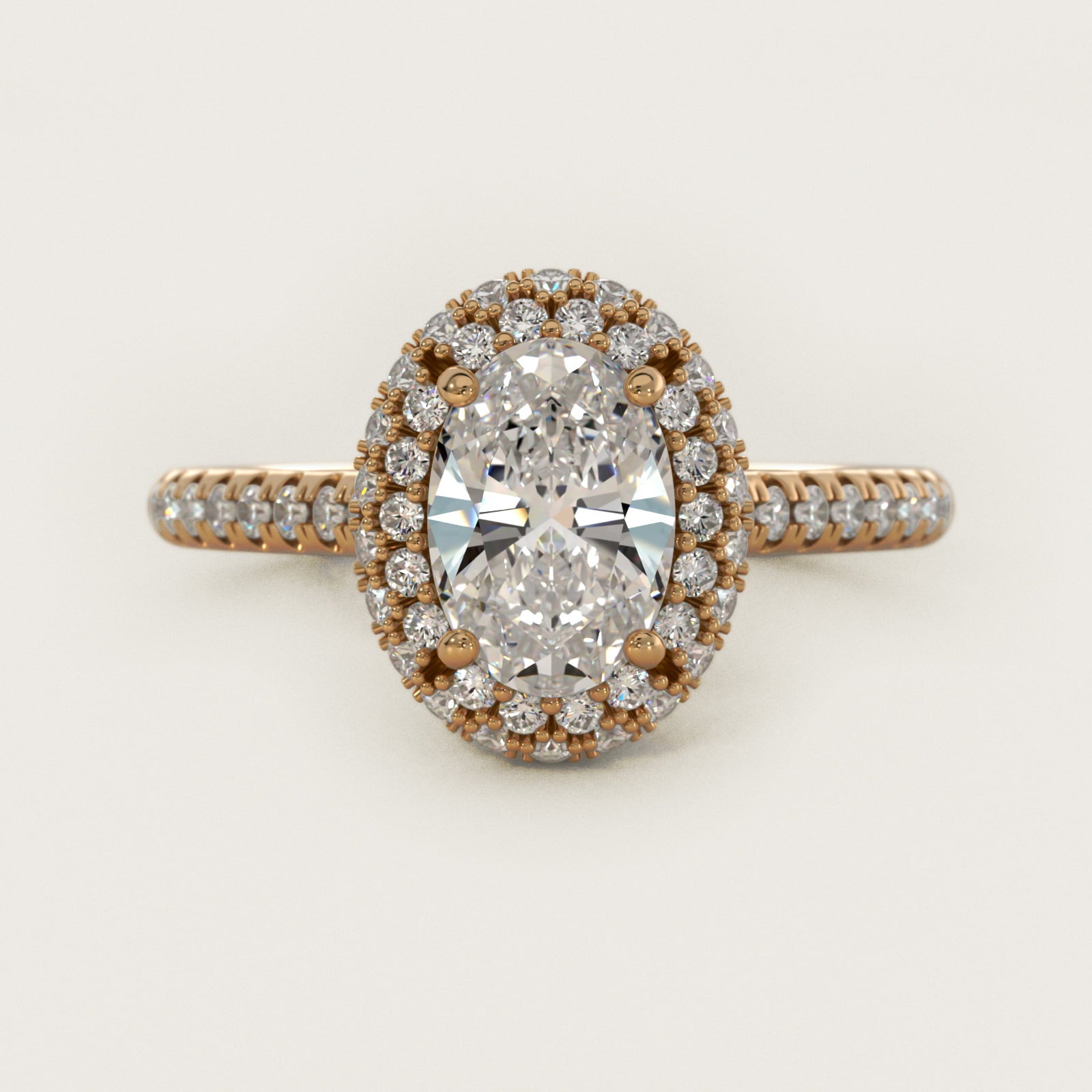Falling Edge PavŽ Diamond Halo Engagement Ring In 18k Yellow Gold By James Allen - Oval Center