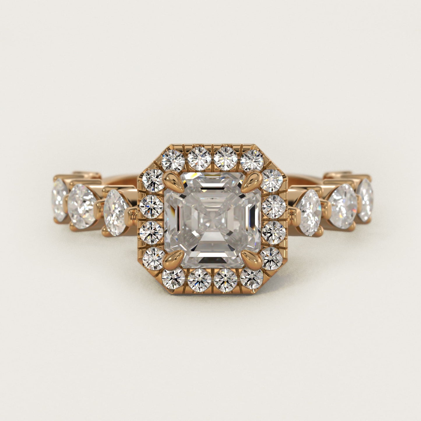 Fancy Pear Halo Engagement Ring in 14k Yellow Gold - Asscher Center