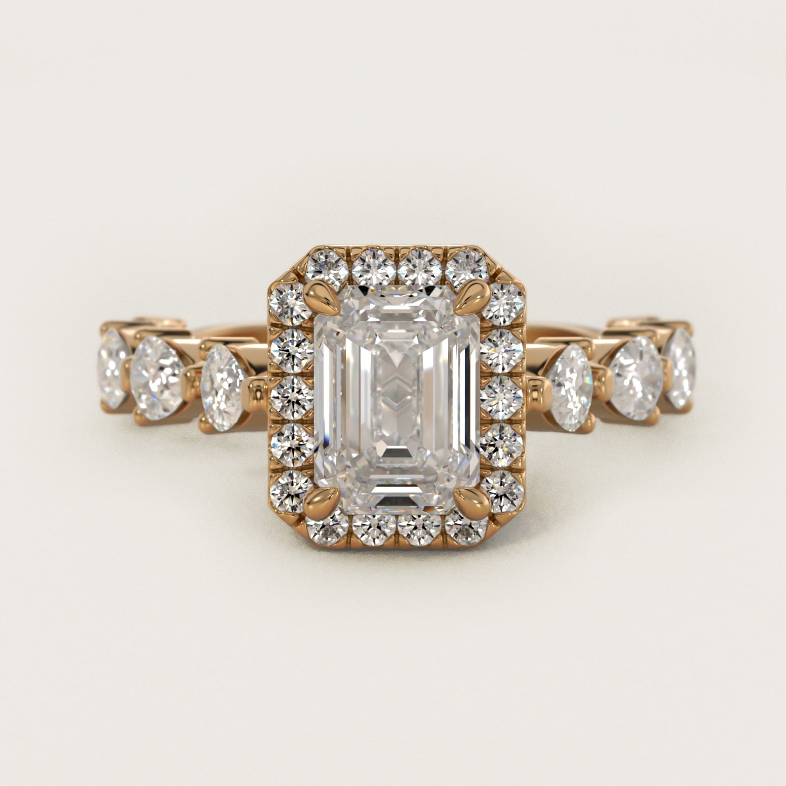 Fancy Pear Halo Engagement Ring in 14k Yellow Gold - Emerald Center