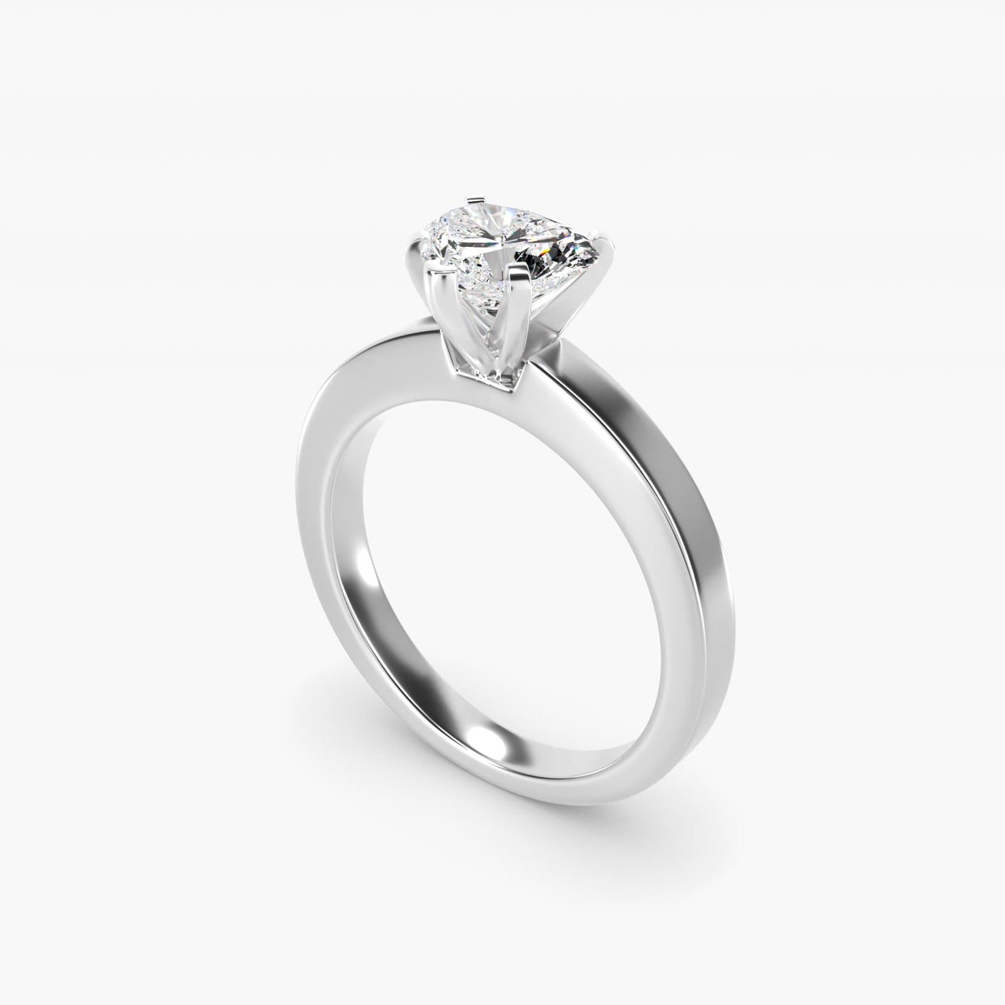 Flat Edge Solitaire Engagement Ring In Platinum By James Allen - Heart Center
