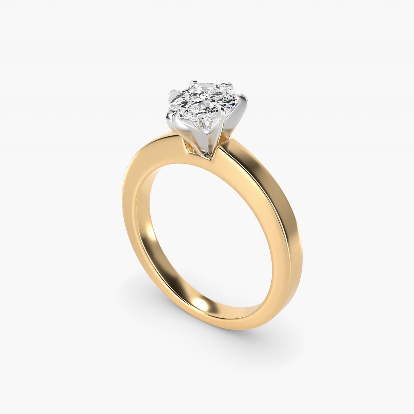 Flat Edge Solitaire Engagement Ring In 18k Yellow Gold By James Allen - Pear Center