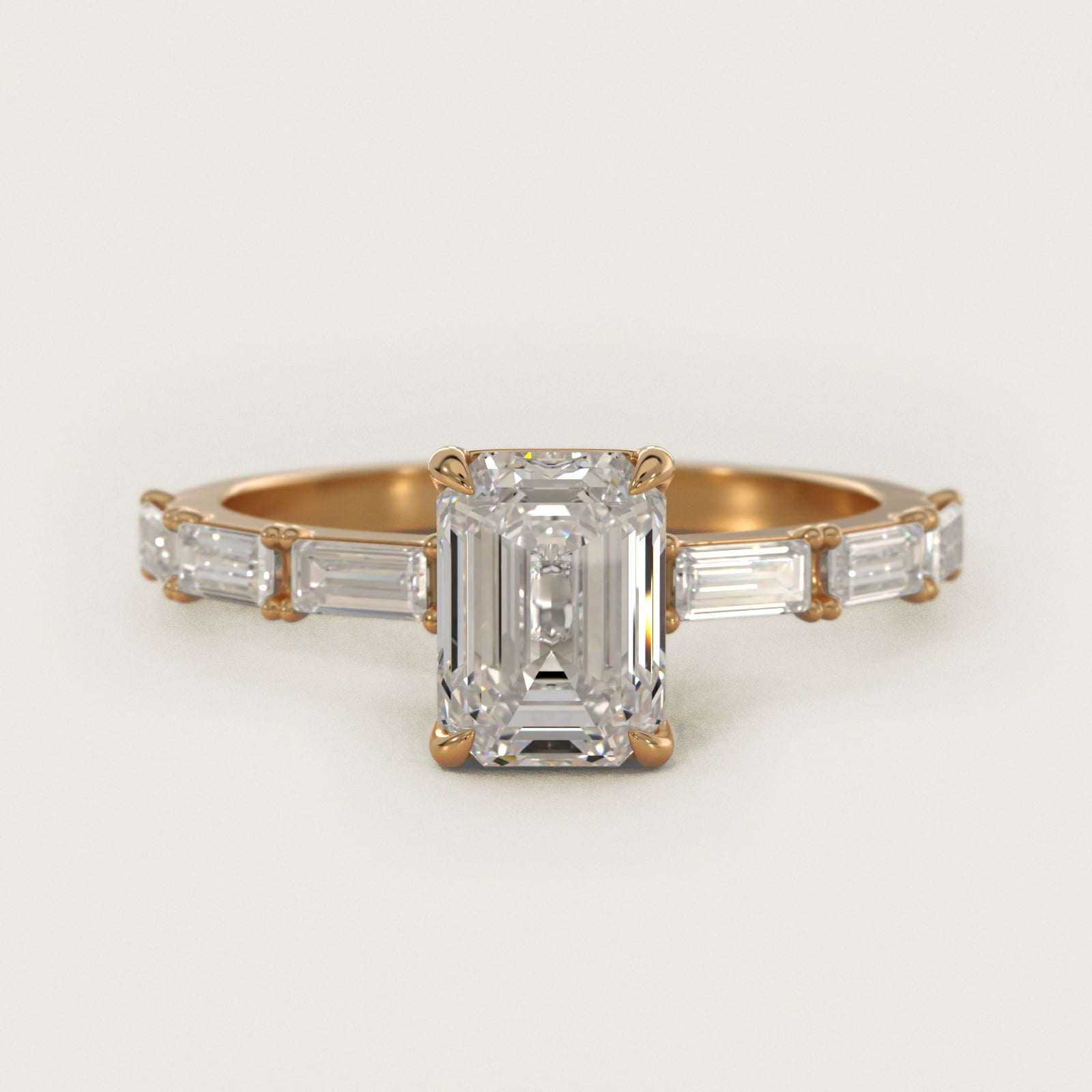 Floating Diamond Line Side Stone Engagement Ring In 18k Yellow Gold By James Allen - Emerald Center