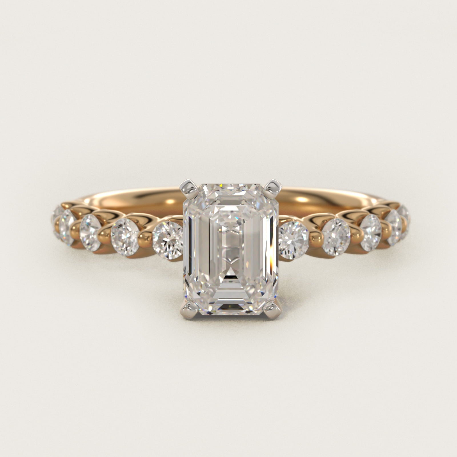 Floating Diamond Engagement Ring in 14k Yellow Gold (3/8 ct.tw.) - Emerald Center
