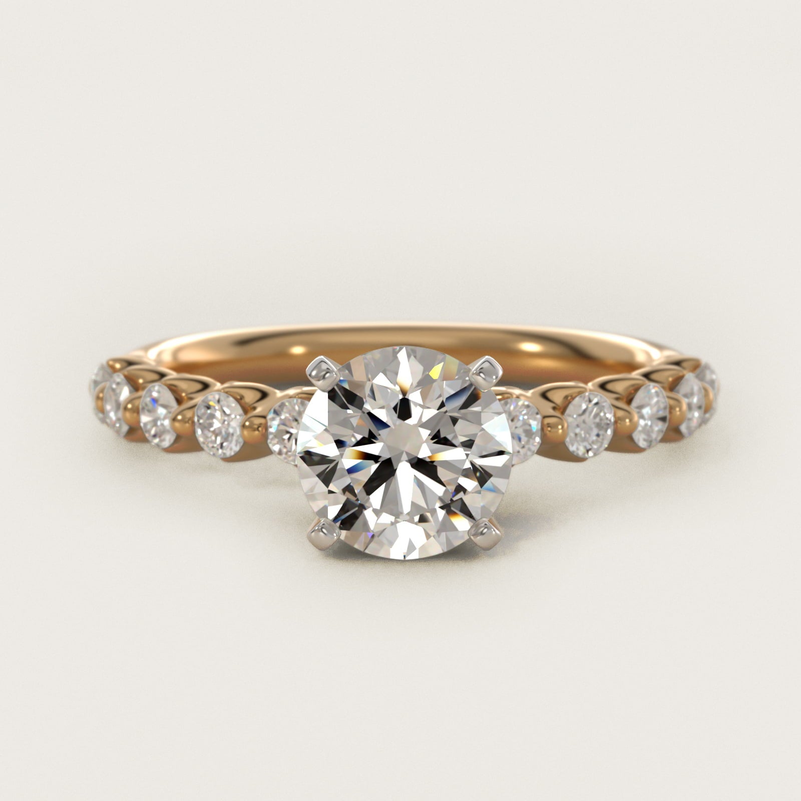 Floating Diamond Engagement Ring in 18k Yellow Gold (3/8 ct.tw.) - Round Center