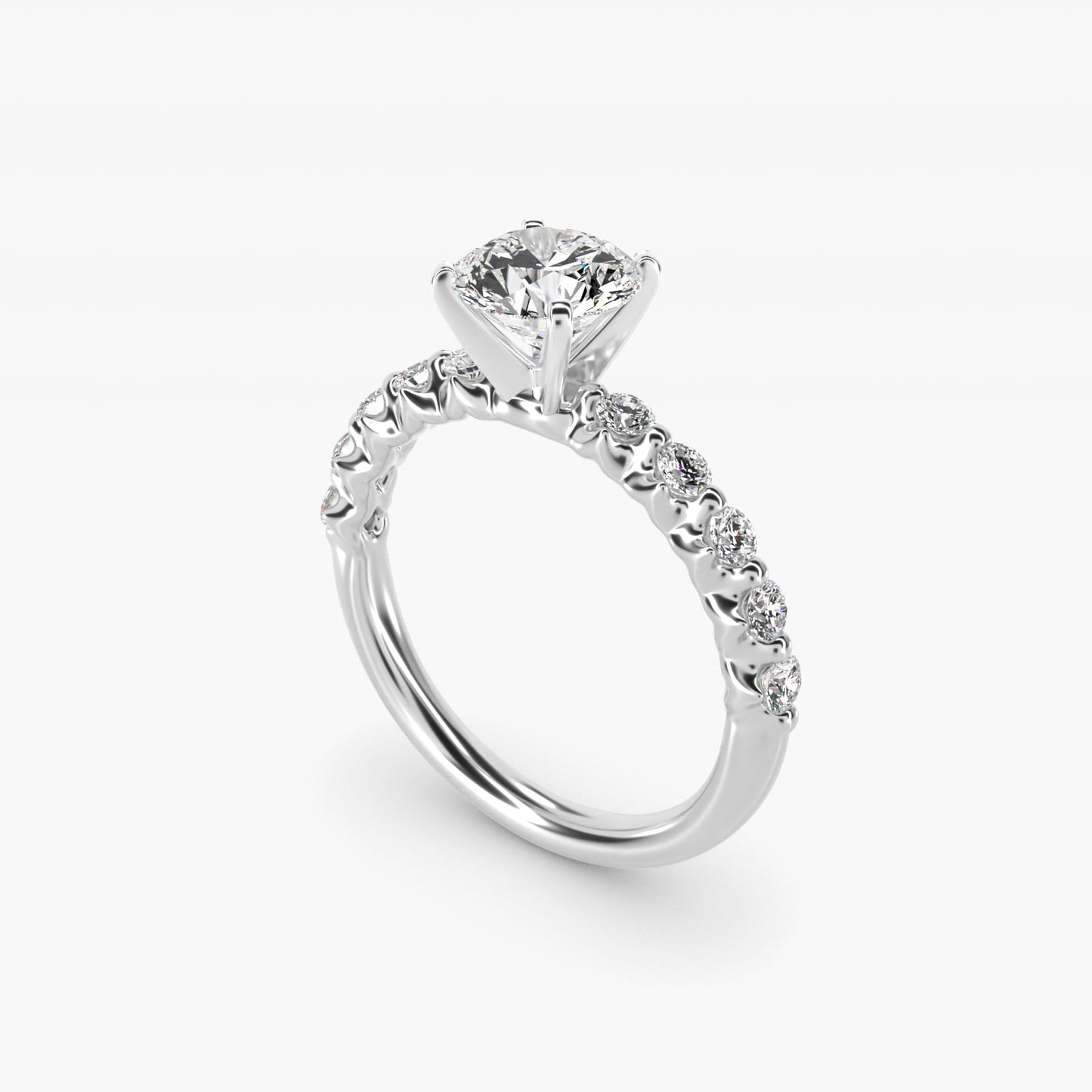 Floating Diamond Engagement Ring in Platinum (3/8 ct.wt.) - Round Center