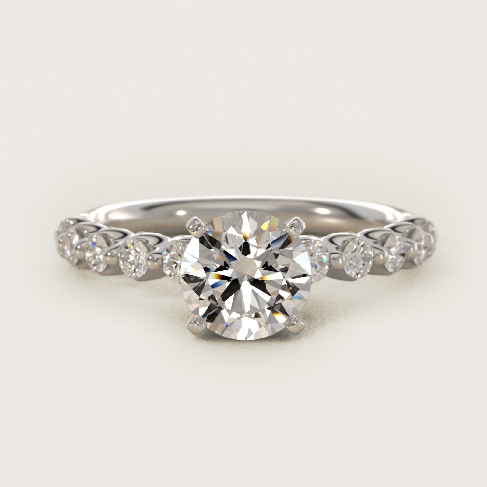 Floating Diamond Engagement Ring in Platinum (3/8 ct.wt.) - Round Center
