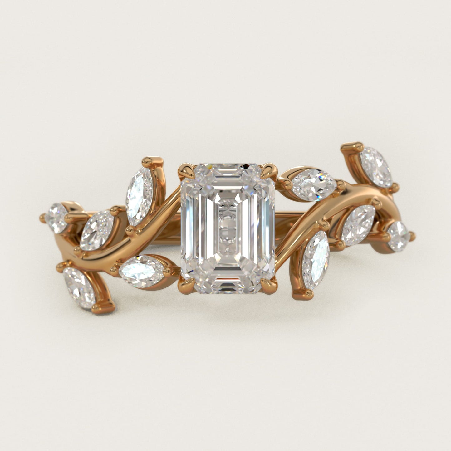 Floral Side Stone Diamond Engagement Ring In 14K Yellow Gold By James Allen - Emerald Center