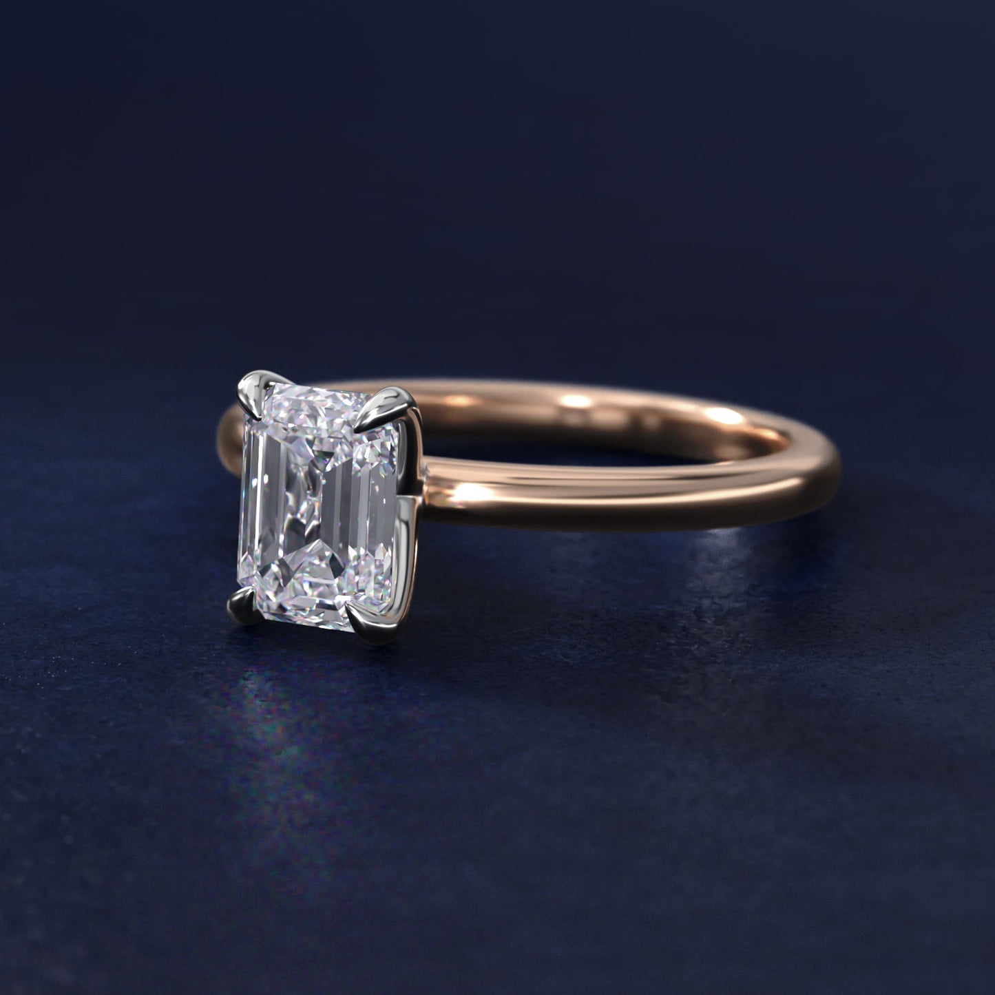 Flush Fit Claw Prong Solitaire Engagement Ring In 18k Rose Gold By James Allen - Emerald Center