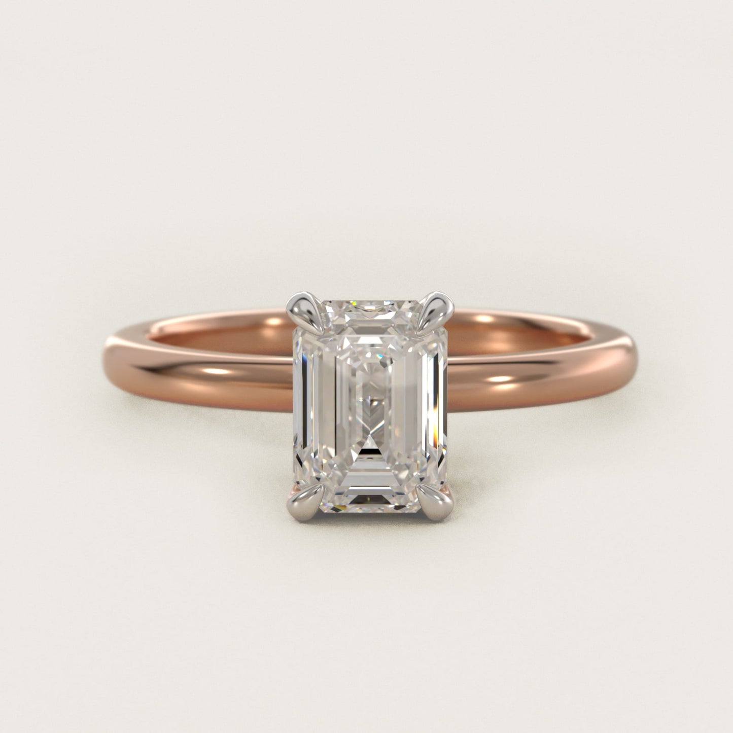 Flush Fit Claw Prong Solitaire Engagement Ring In 14K Rose Gold By James Allen - Emerald Center