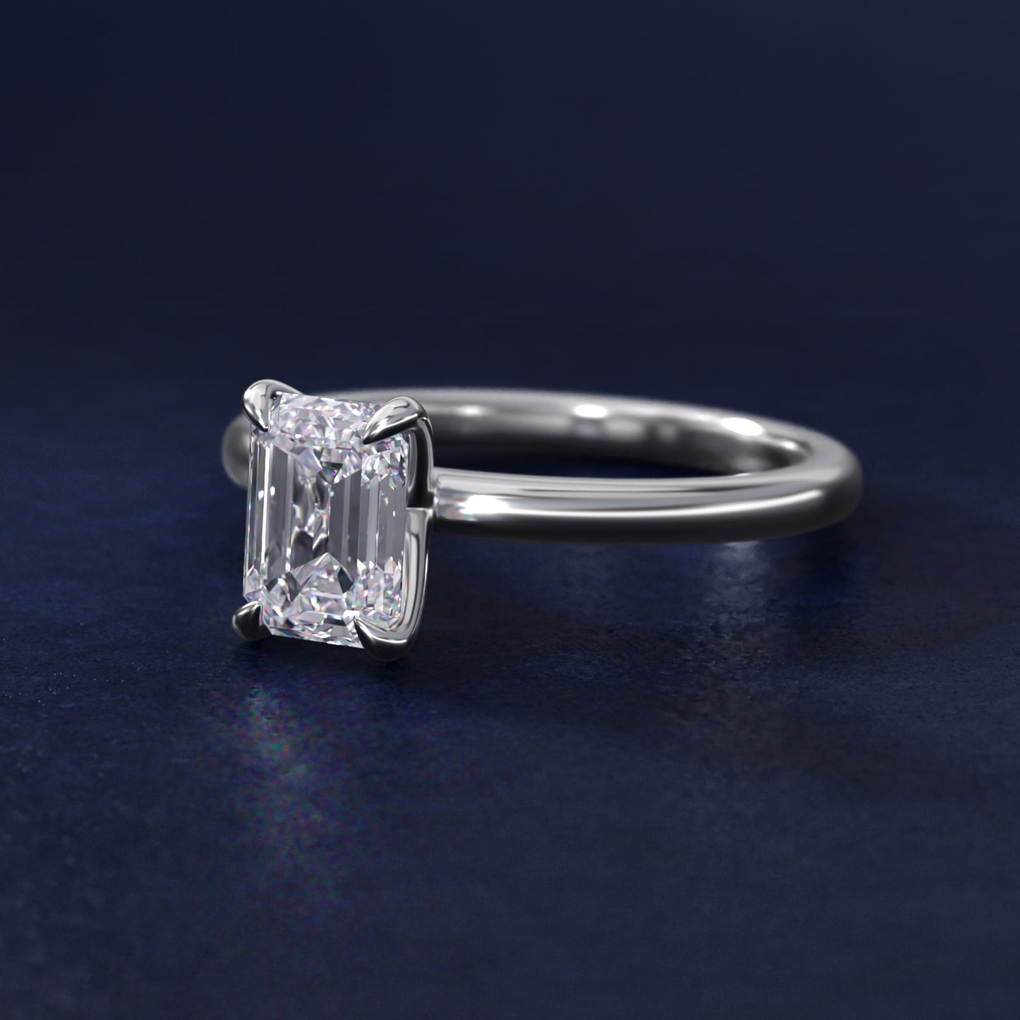 Flush Fit Claw Prong Solitaire Engagement Ring In 14K White Gold By James Allen - Emerald Center