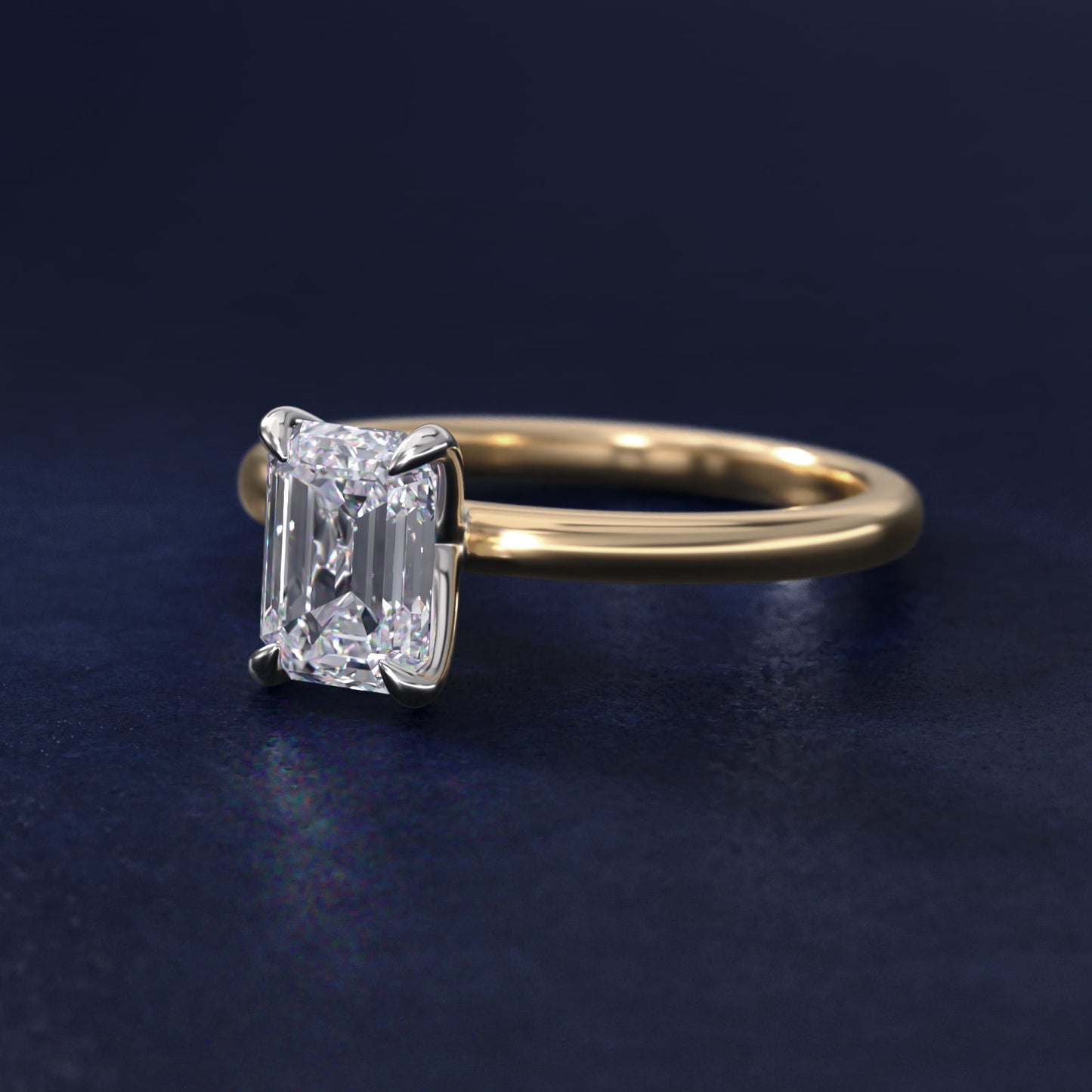 Flush Fit Claw Prong Solitaire Engagement Ring In 14K Yellow Gold By James Allen - Emerald Center
