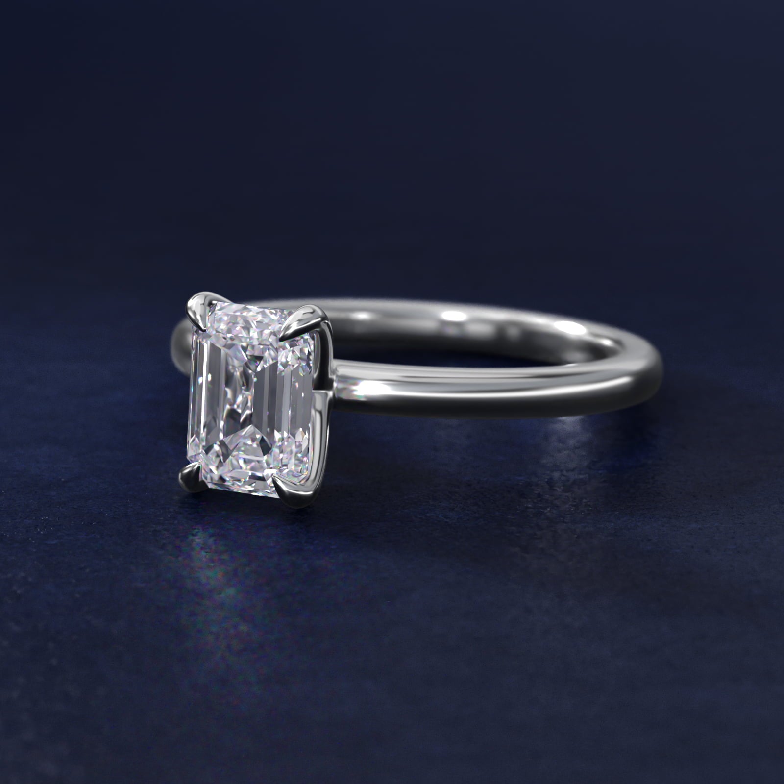 Flush Fit Claw Prong Solitaire Engagement Ring In Platinum By James Allen - Emerald Center