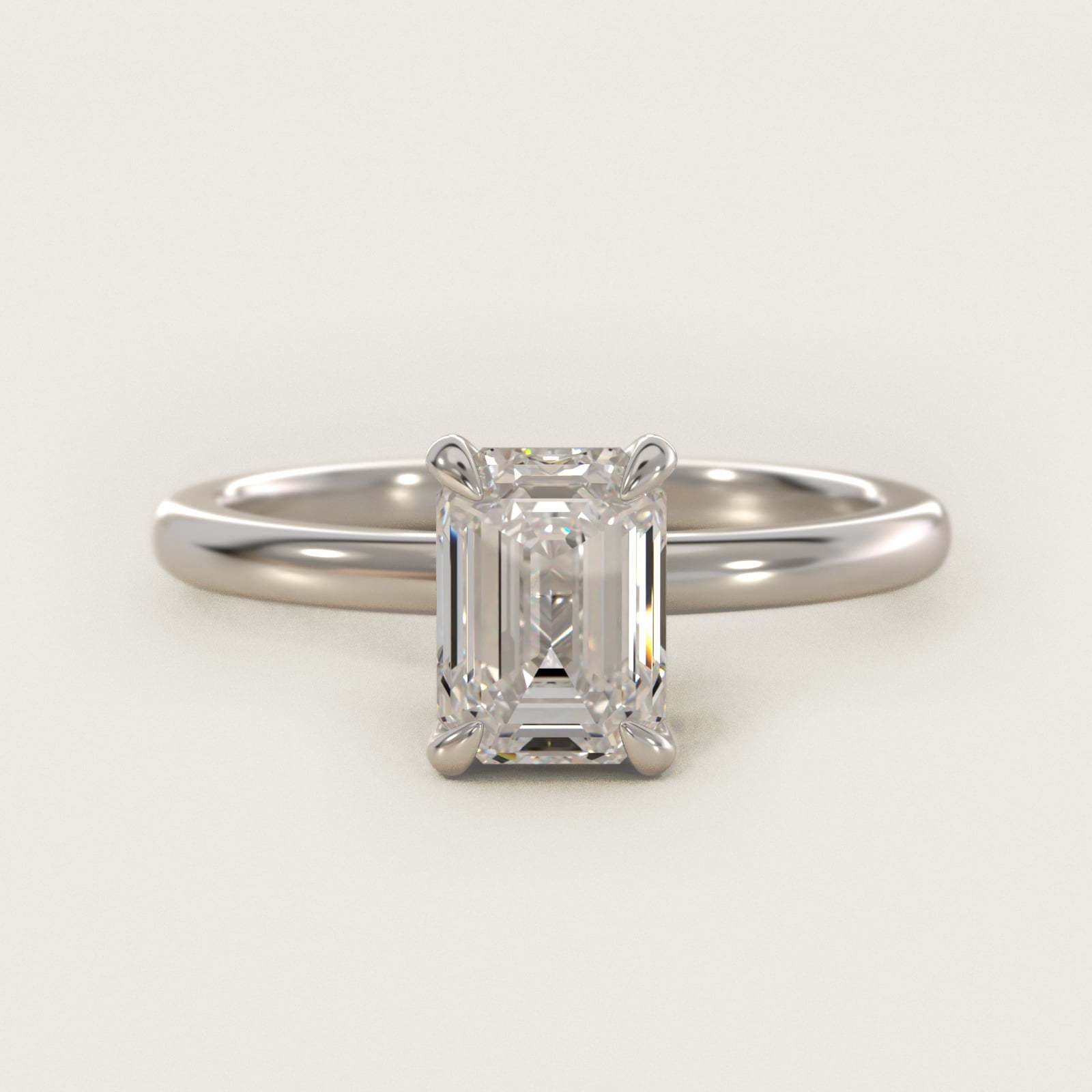 Flush Fit Claw Prong Solitaire Engagement Ring In Platinum By James Allen - Emerald Center