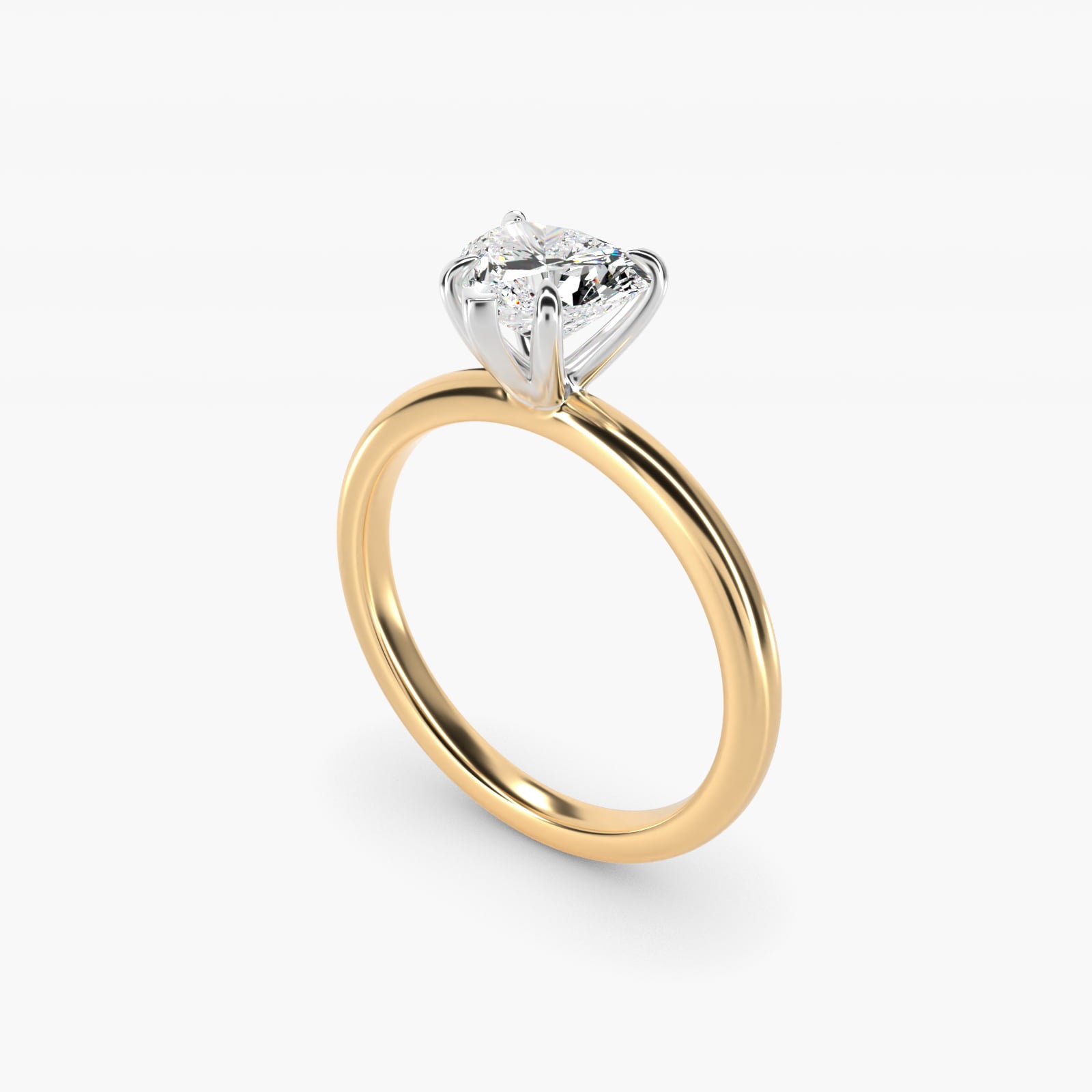 Flush Fit Claw Prong Solitaire Engagement Ring In 18k Yellow Gold By James Allen - Heart Center