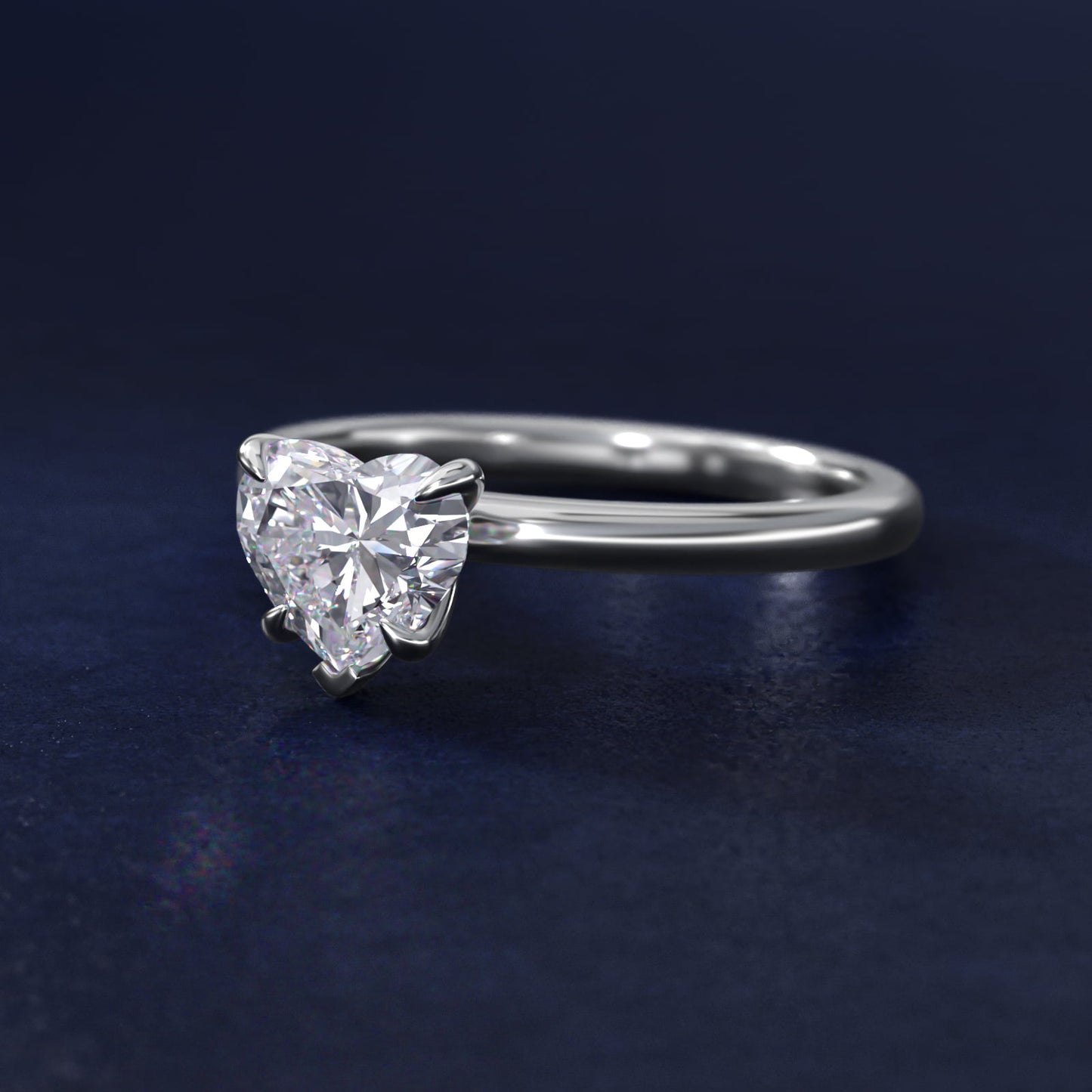 Flush Fit Claw Prong Solitaire Engagement Ring In Platinum By James Allen - Heart Center