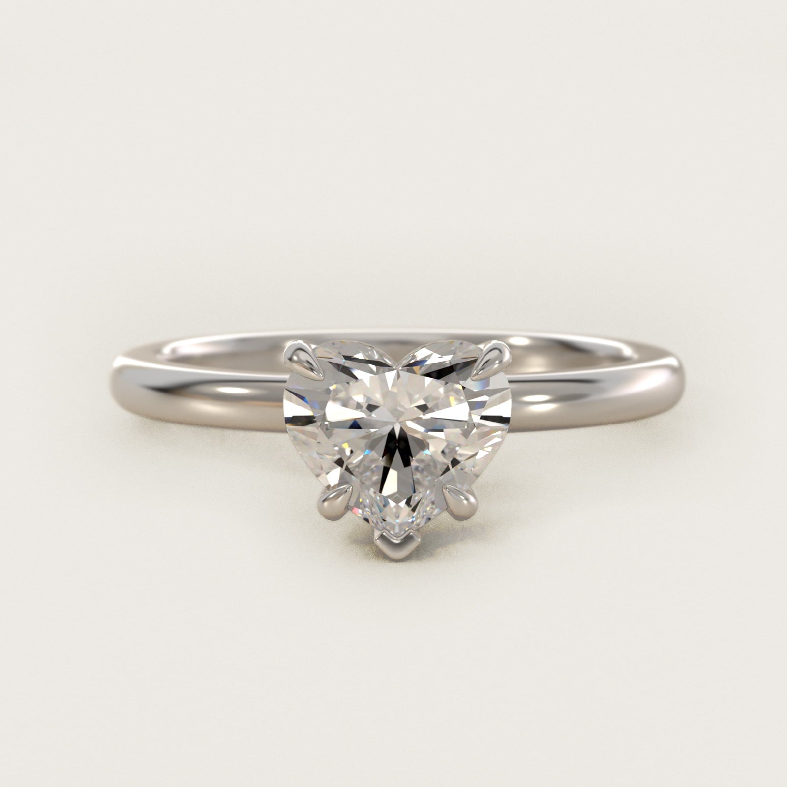 Flush Fit Claw Prong Solitaire Engagement Ring In Platinum By James Allen - Heart Center