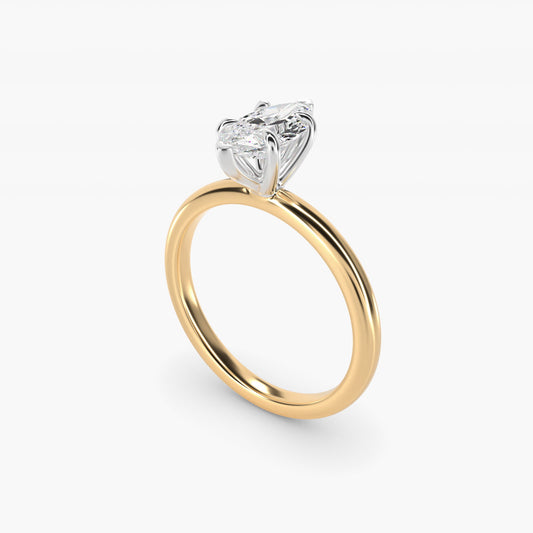 Flush Fit Claw Prong Solitaire Engagement Ring In 14K Yellow Gold By James Allen - Marquise Center