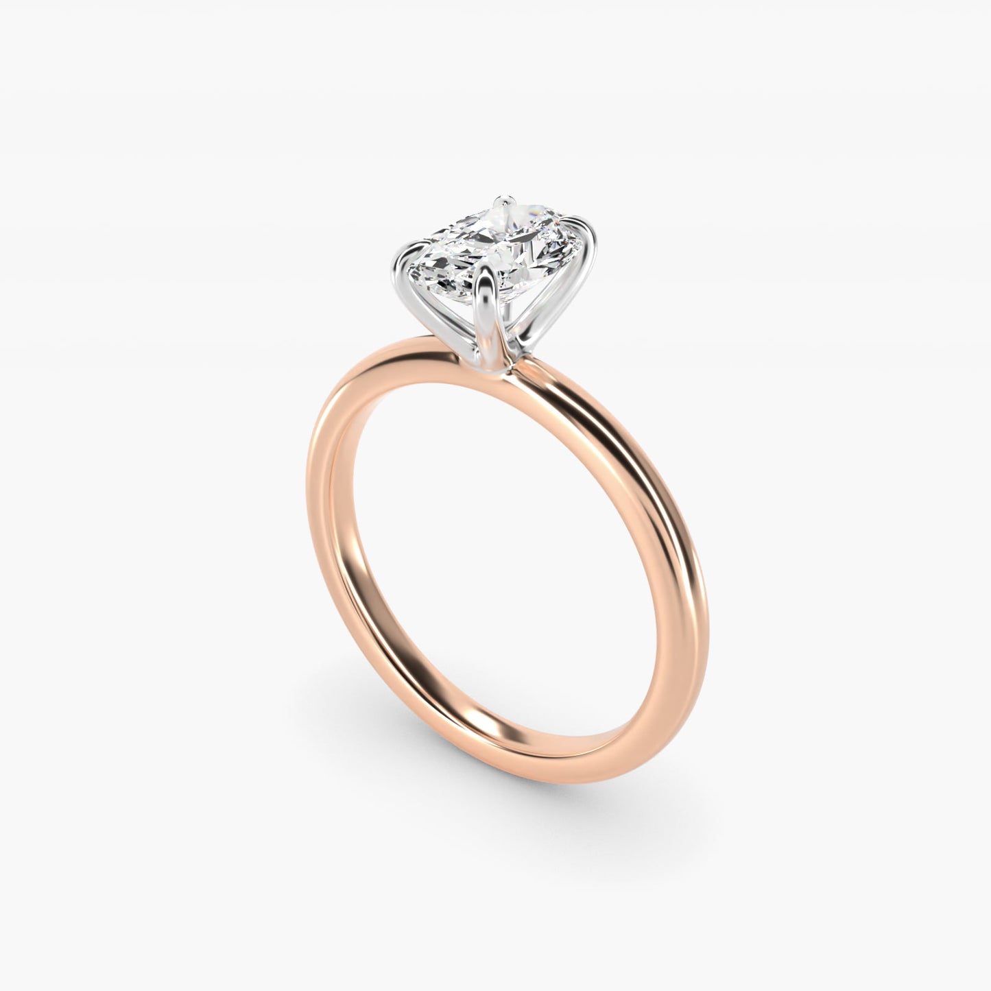 Flush Fit Claw Prong Solitaire Engagement Ring In 18k Rose Gold By James Allen - Oval Center