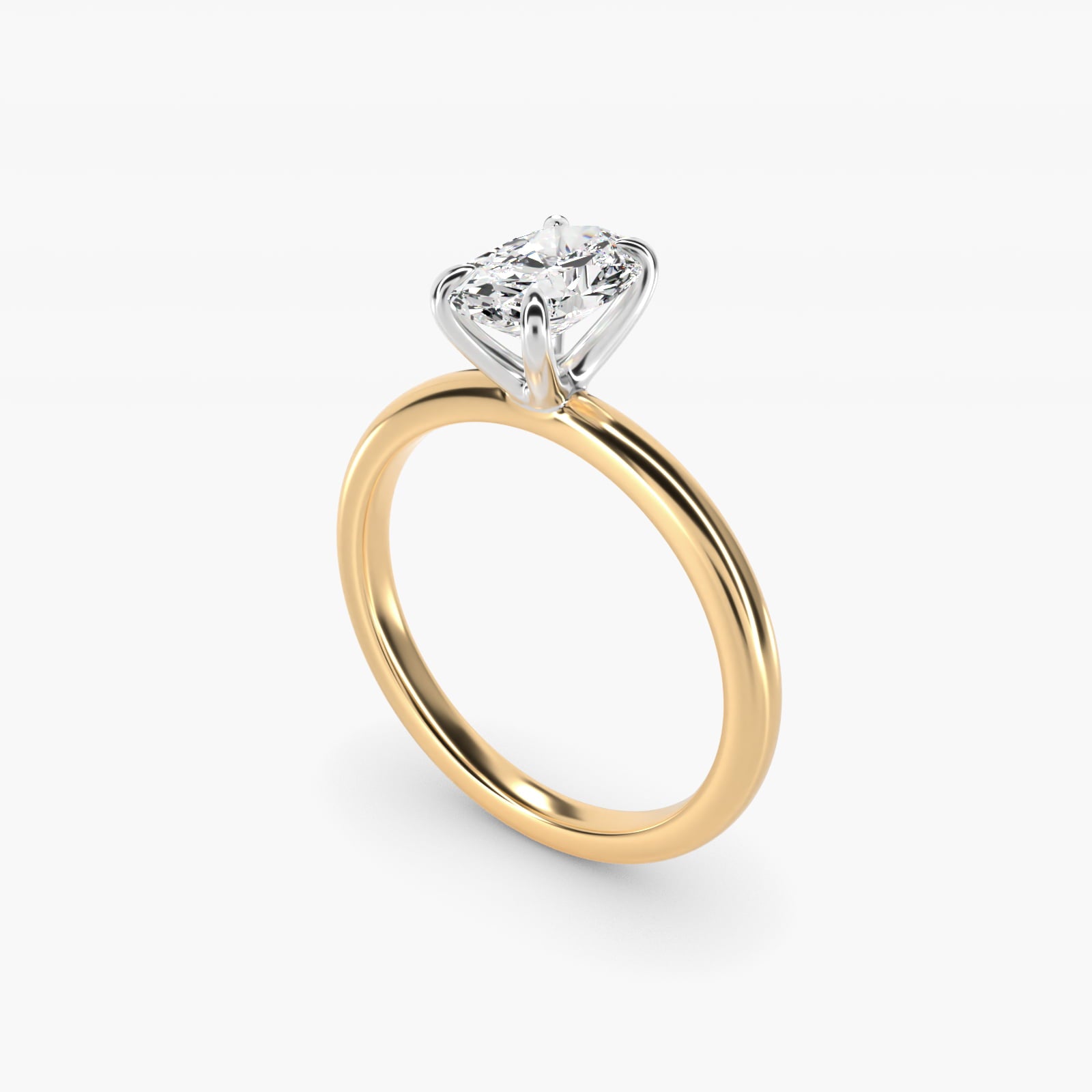Flush Fit Claw Prong Solitaire Engagement Ring In 14K Yellow Gold By James Allen - Oval Center