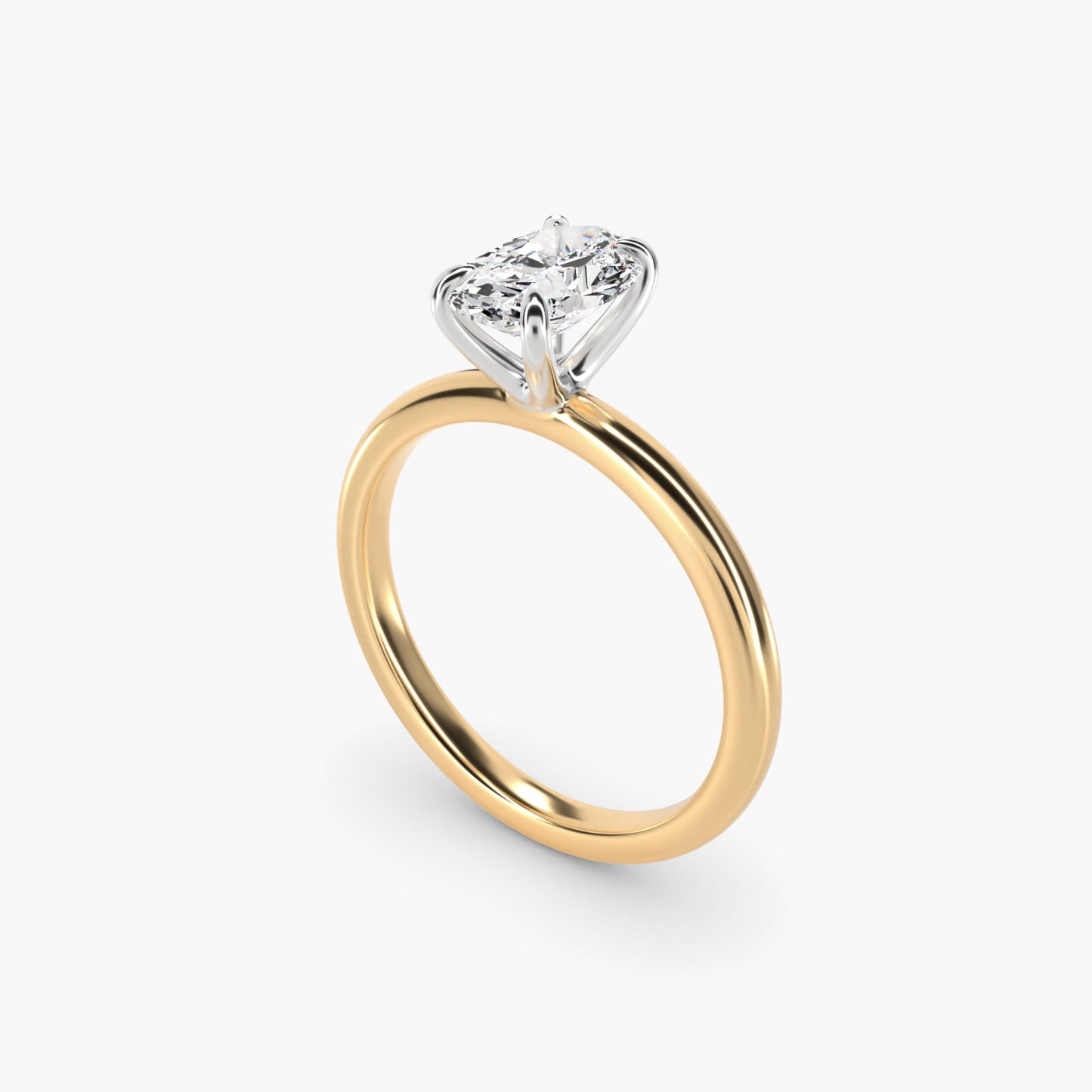 Flush Fit Claw Prong Solitaire Engagement Ring In 18k Yellow Gold By James Allen - Oval Center