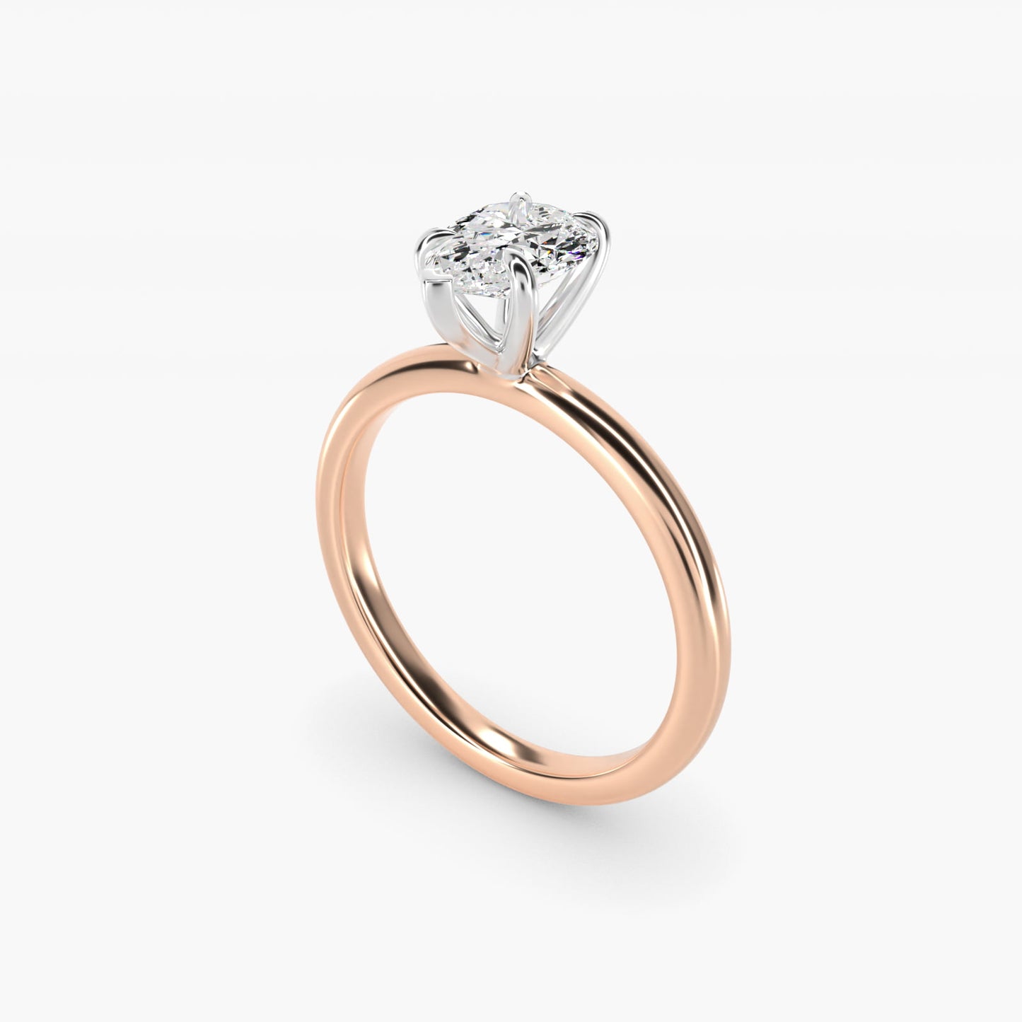 Flush Fit Claw Prong Solitaire Engagement Ring In 18k Rose Gold By James Allen - Pear Center