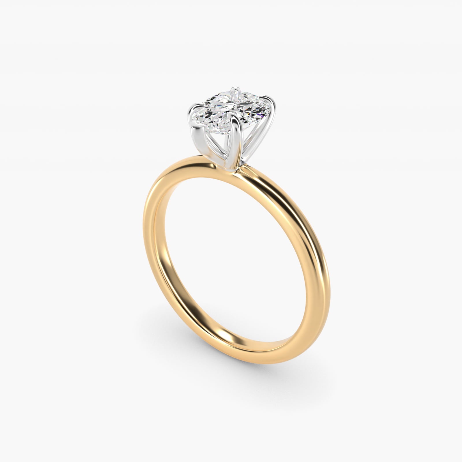 Flush Fit Claw Prong Solitaire Engagement Ring In 18k Yellow Gold By James Allen - Pear Center