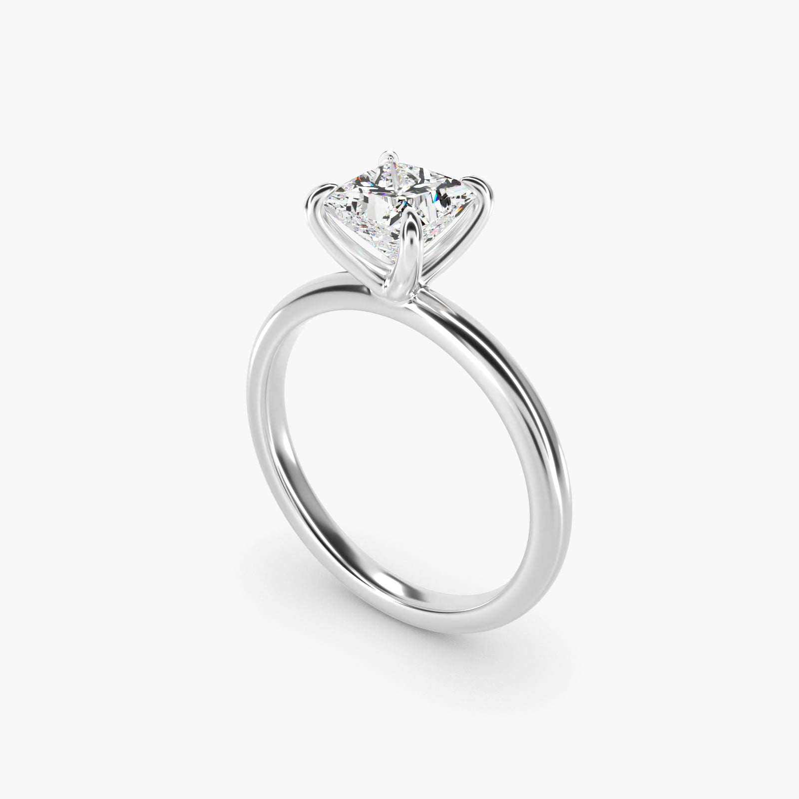 Flush Fit Claw Prong Solitaire Engagement Ring In Platinum By James Allen - Princess Center