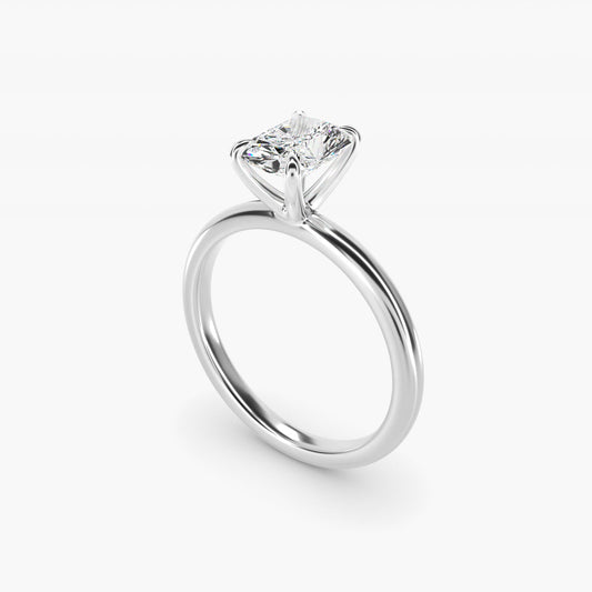 Flush Fit Claw Prong Solitaire Engagement Ring In 14K White Gold By James Allen - Radiant Center