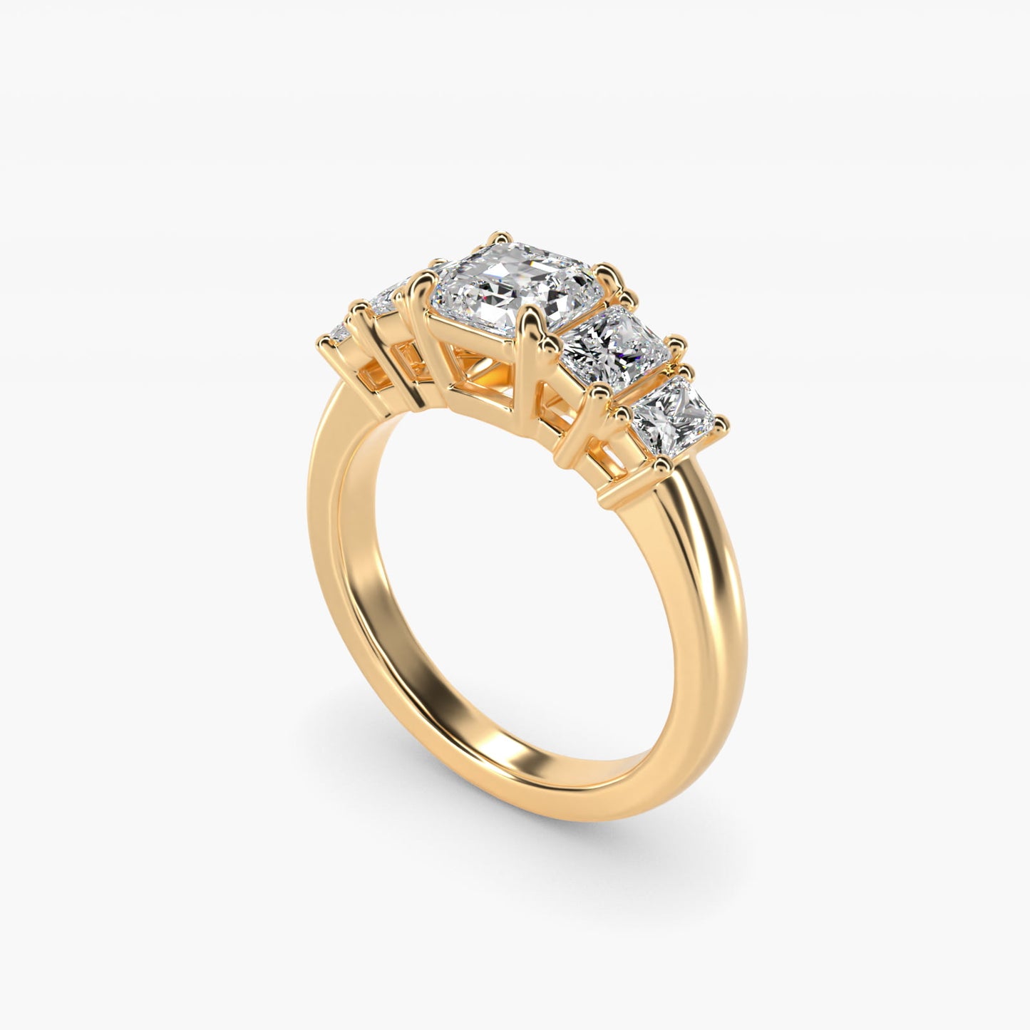 Four Stone Princess-Cut Diamond Engagement Ring in 14K Yellow Gold (1 ct. tw.) - Asscher Center