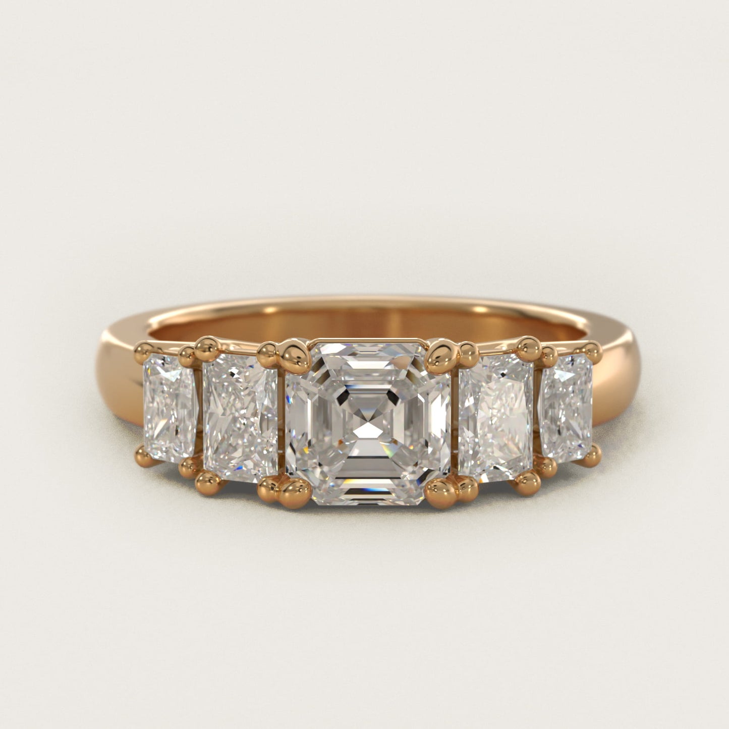 Four Stone Princess-Cut Diamond Engagement Ring in 14K Yellow Gold (1 ct. tw.) - Asscher Center