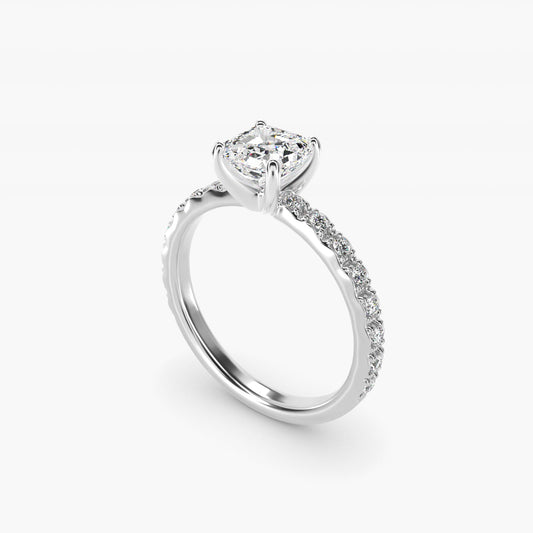 French Cut PavŽ Diamond Engagement Ring In Platinum By James Allen - Asscher Center