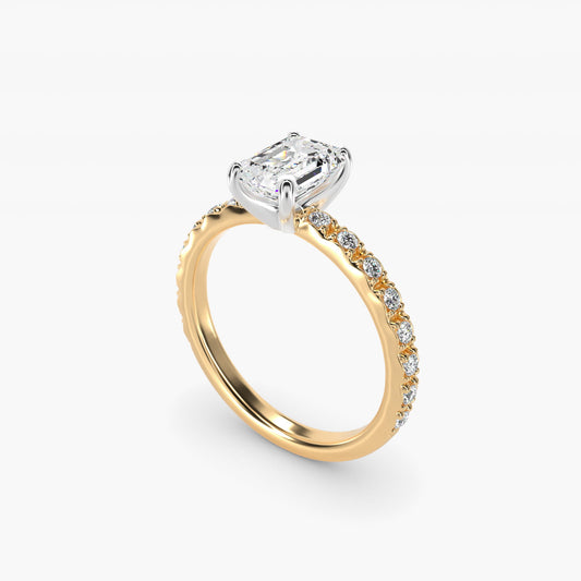 French Cut PavŽ Diamond Engagement Ring In 18k Yellow Gold By James Allen - Emerald Center