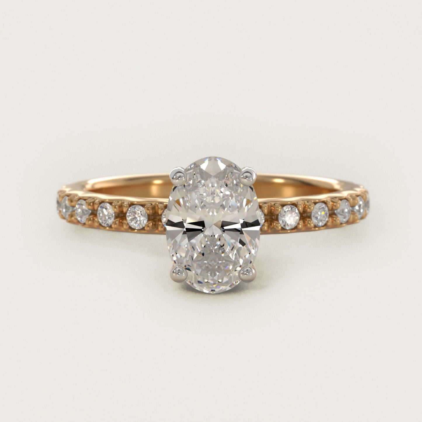 French Cut PavŽ Diamond Engagement Ring In 14K Yellow Gold By James Allen - Oval Center