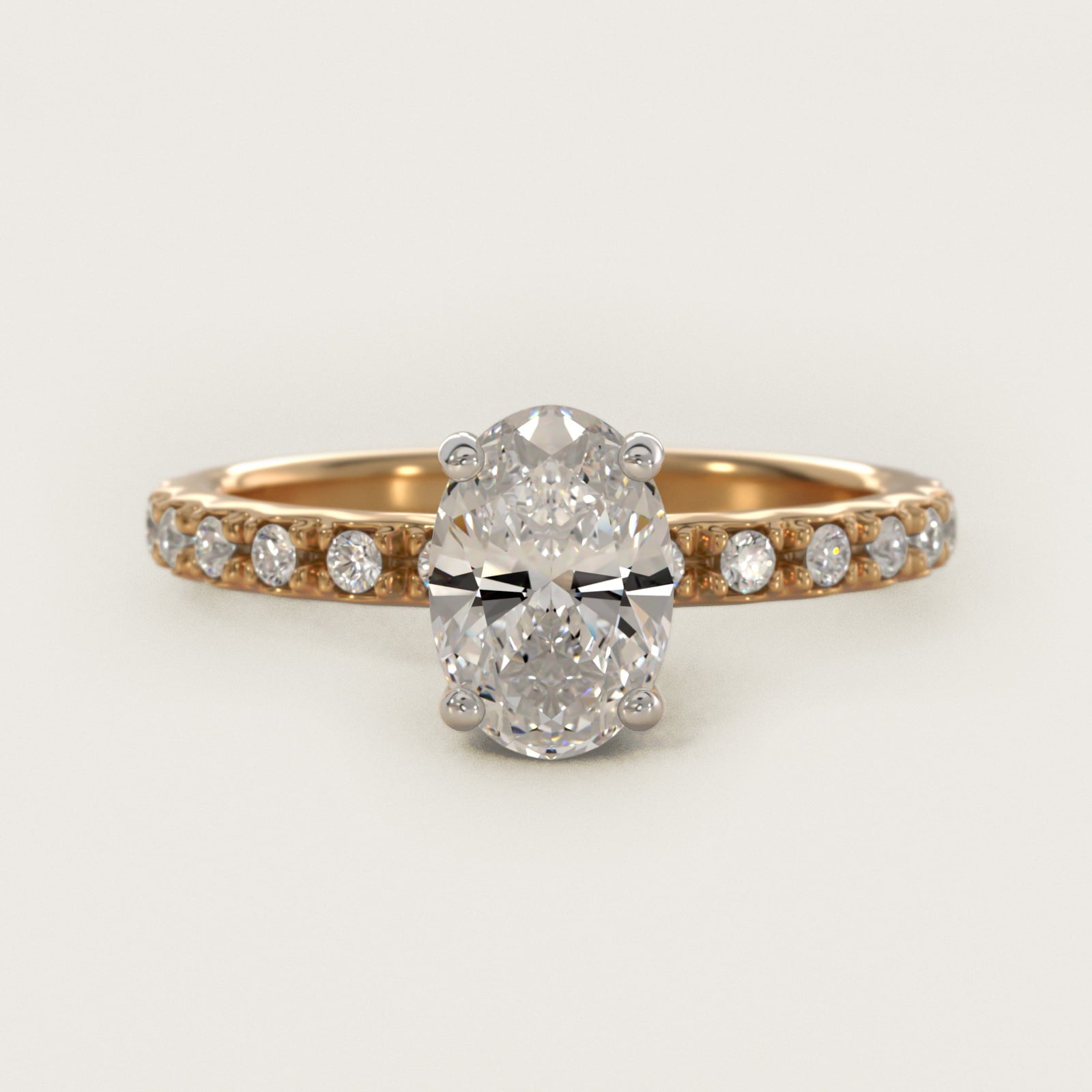 French Cut PavŽ Diamond Engagement Ring In 18k Yellow Gold By James Allen - Oval Center