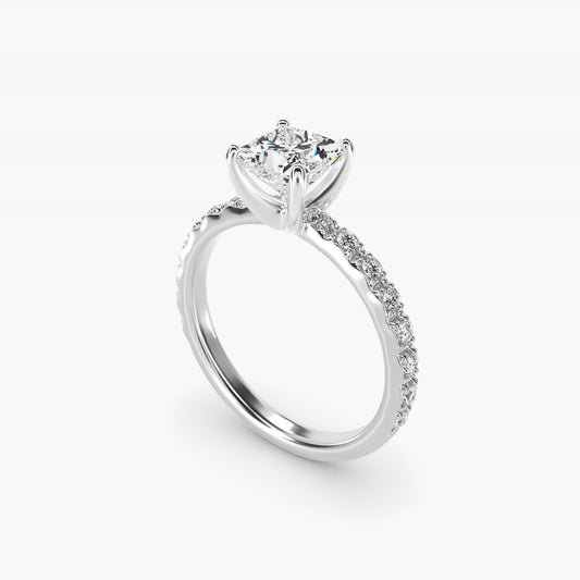 French Cut PavŽ Diamond Engagement Ring In Platinum By James Allen - Princess Center