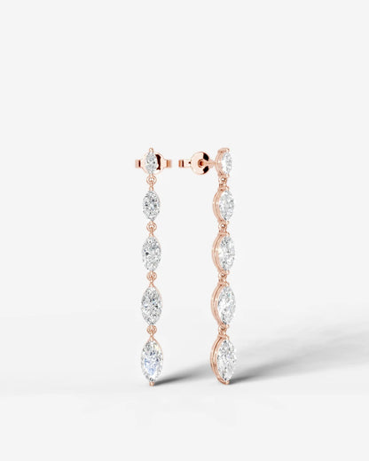Genevieve Lab Grown Diamond Earrings Marquise - Rose Gold
