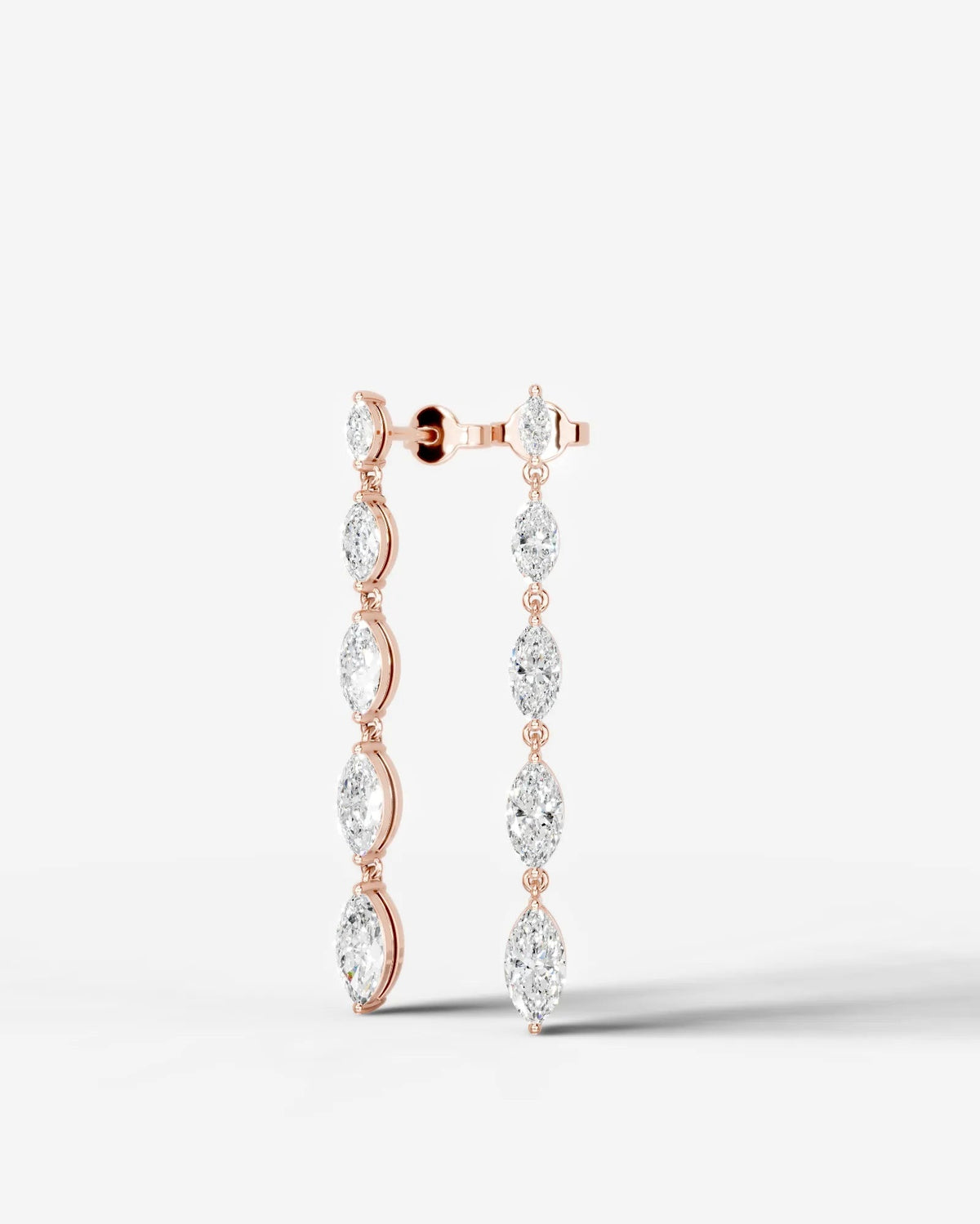 Genevieve Lab Grown Diamond Earrings Marquise - Rose Gold