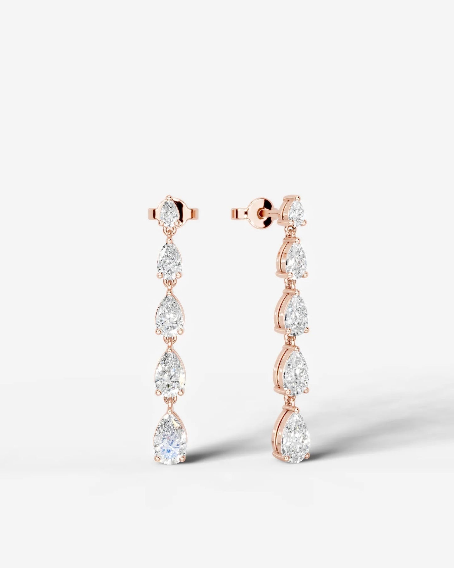 Genevieve Lab Grown Diamond Earrings Pear - Rose Gold