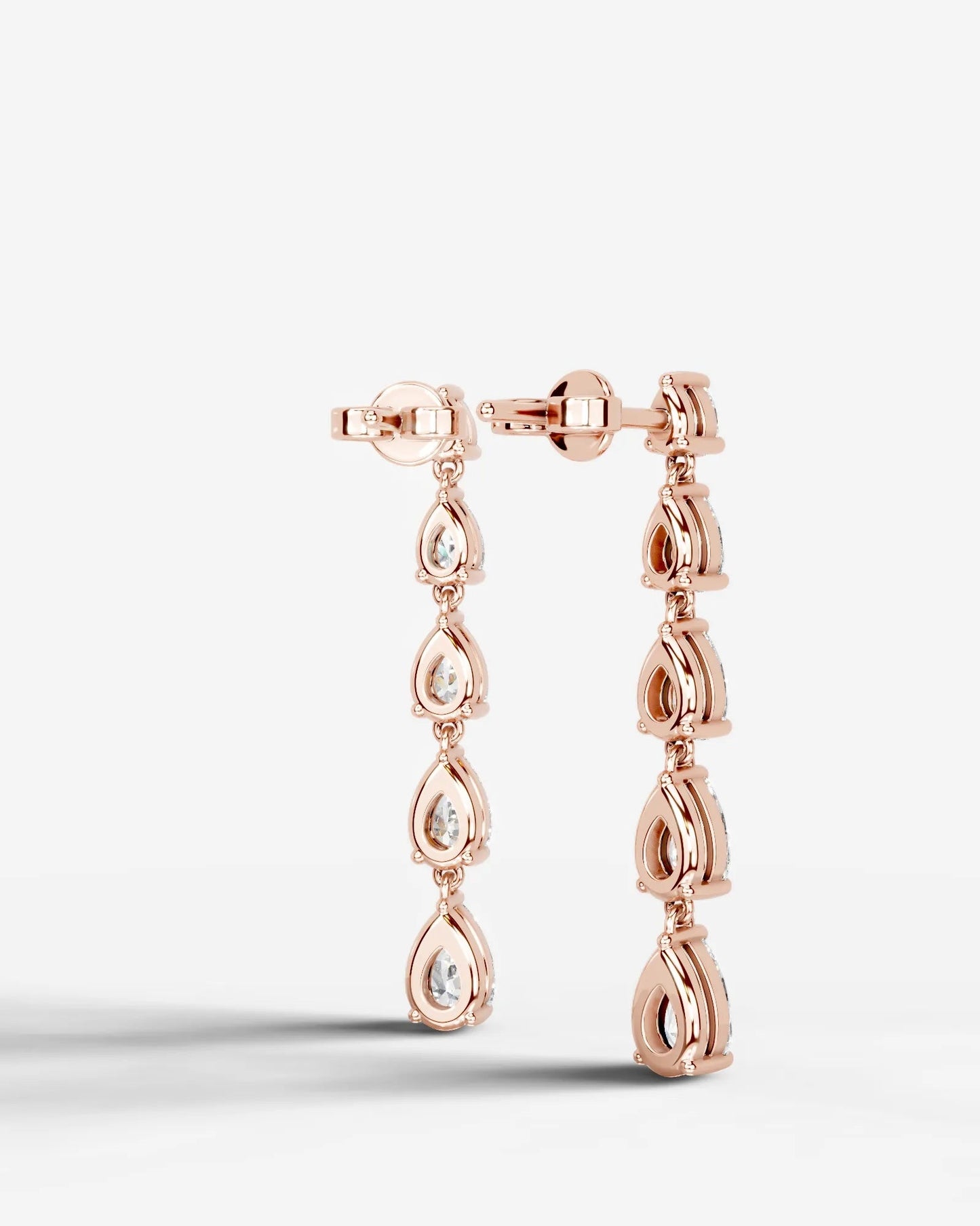 Genevieve Lab Grown Diamond Earrings Pear - Rose Gold