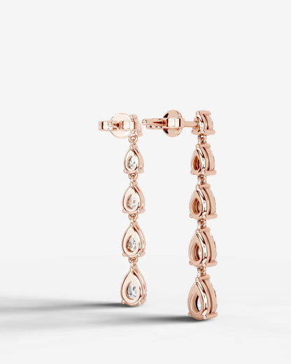Genevieve Lab Grown Diamond Earrings Pear - Rose Gold