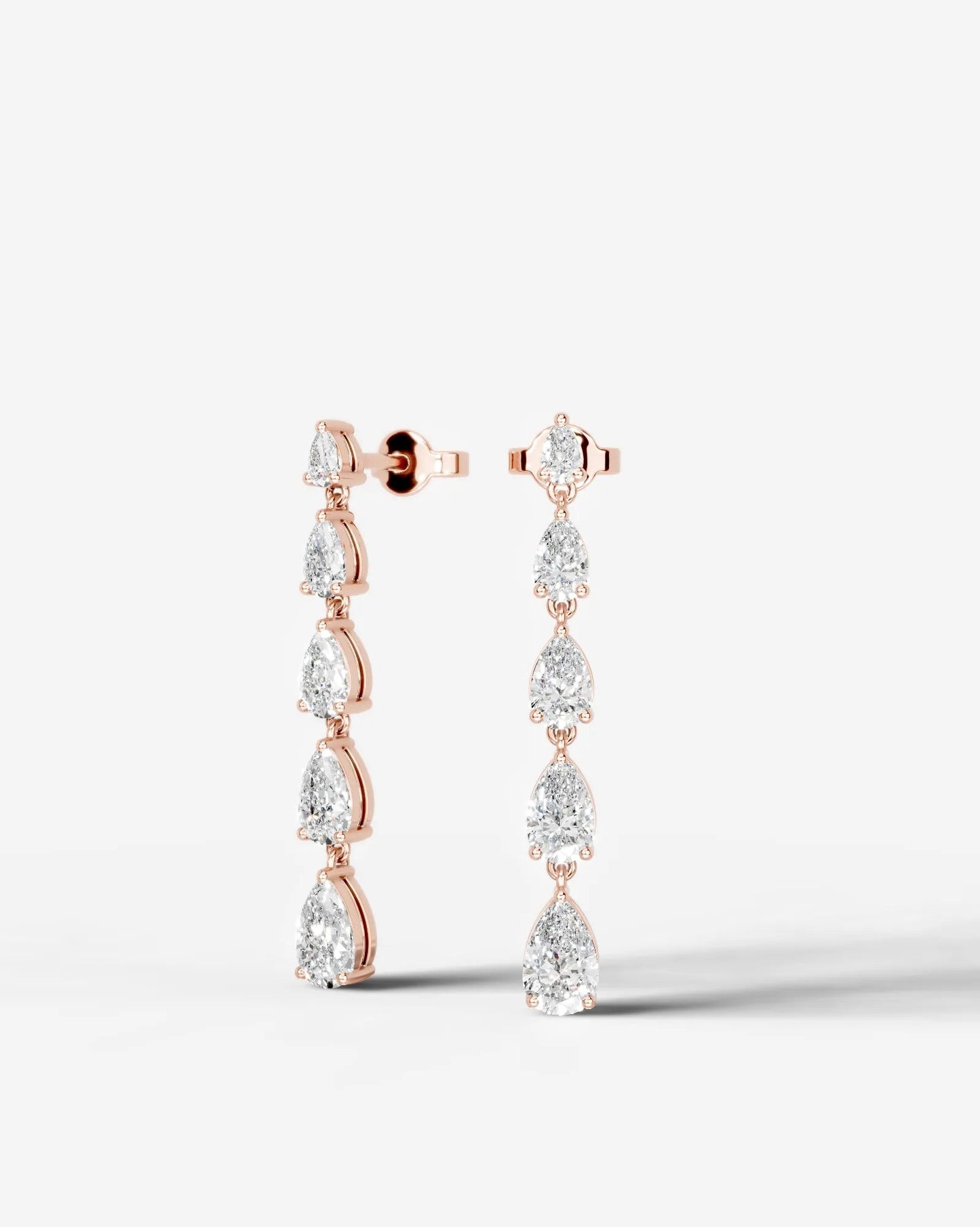 Genevieve Lab Grown Diamond Earrings Pear - Rose Gold