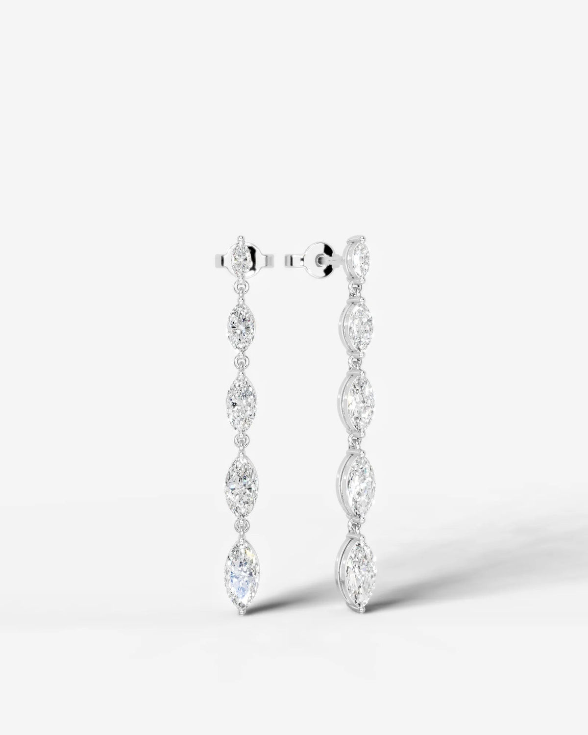Genevieve Lab Grown Diamond Earrings Marquise - White Gold