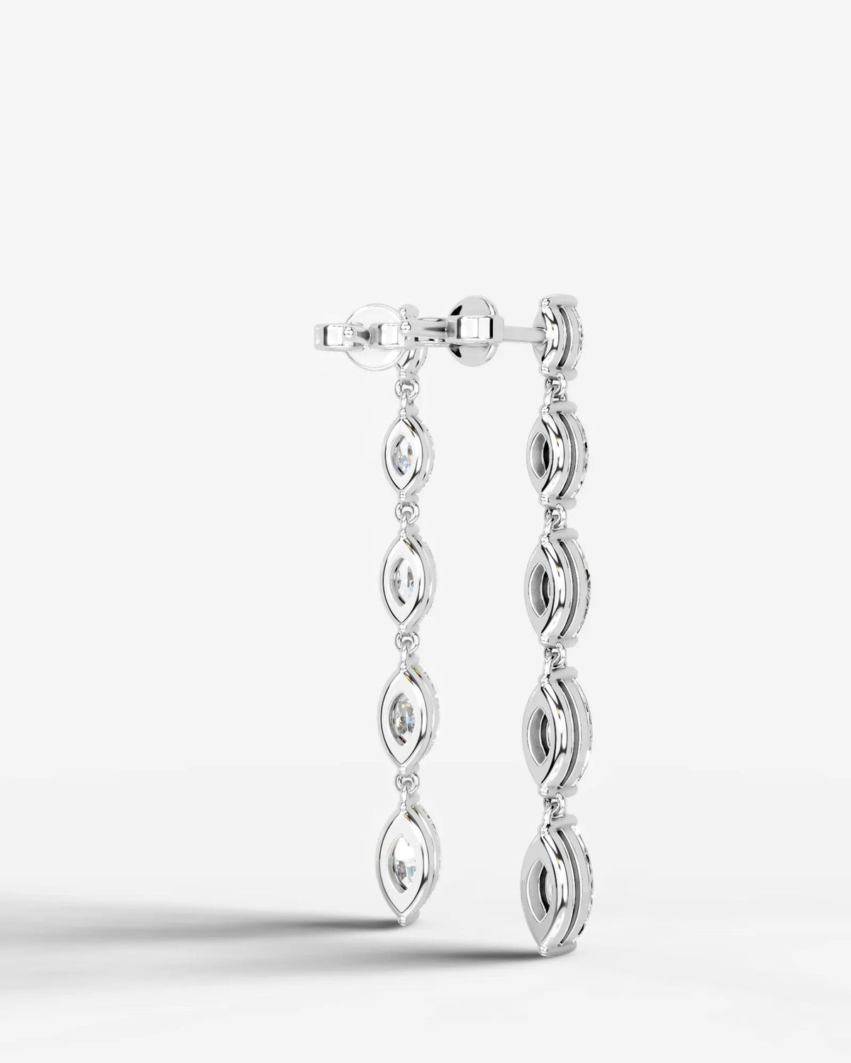 Genevieve Lab Grown Diamond Earrings Marquise - White Gold